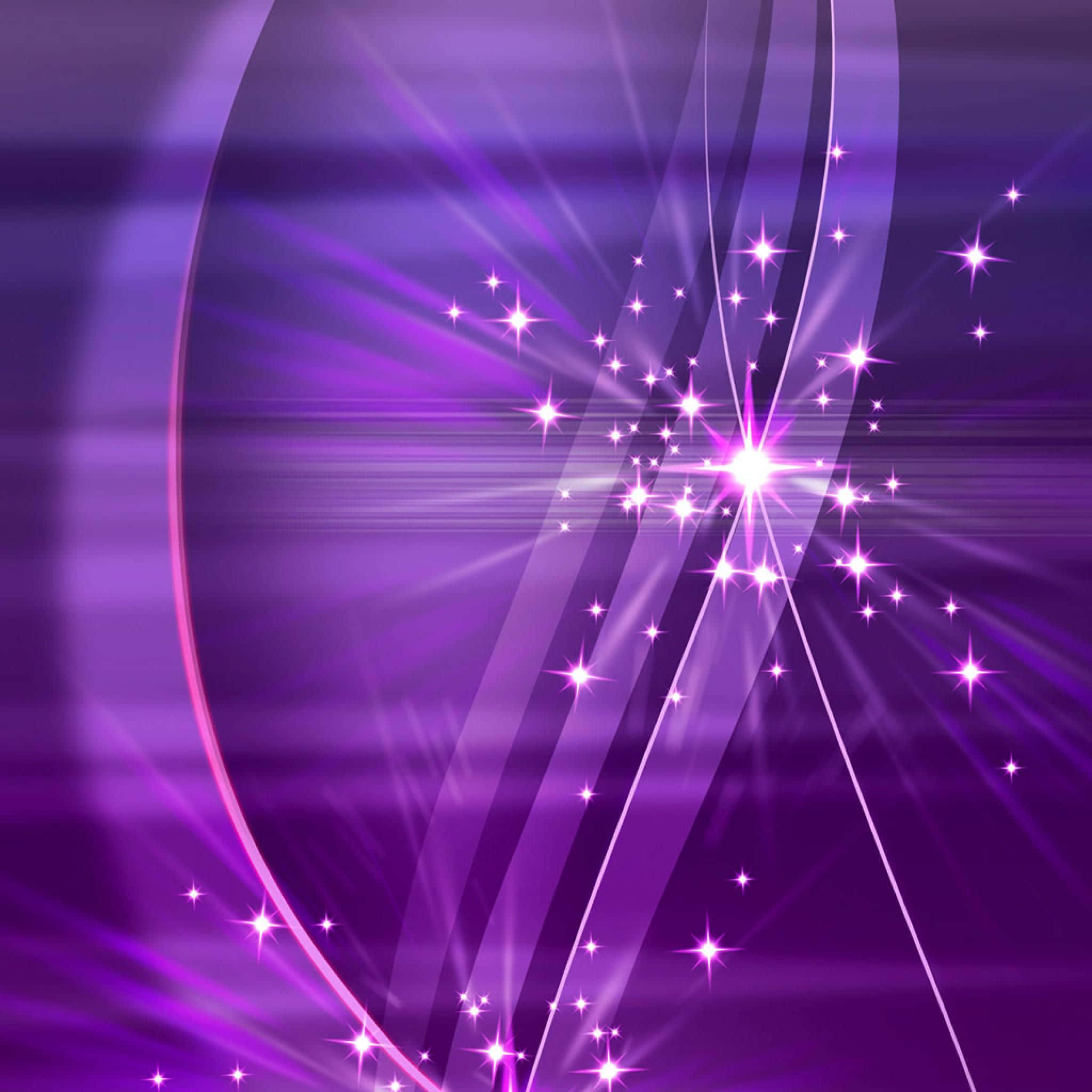 Violet 桌布 壁紙 — 充滿活力的紫色抽象背景，帶有發光的星爆和輻射光條，營造出神奇的宇宙效果。