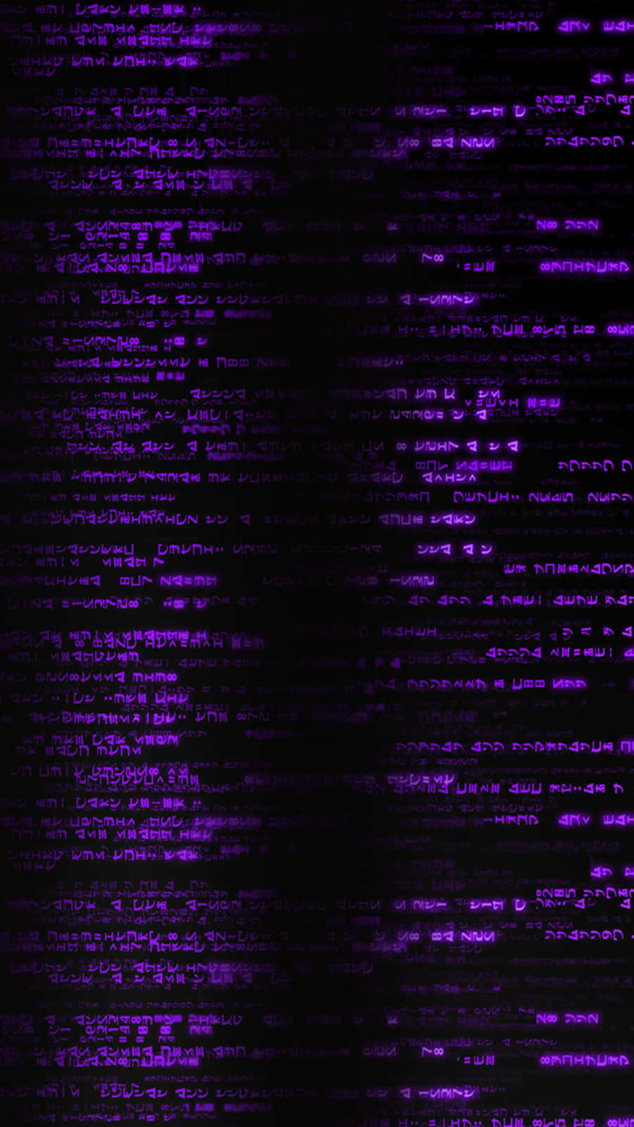  壁紙 — 充滿活力的紫色數位代碼在黑暗背景上如瀑布般流瀉，呈現未來主義的賽博龐克美學。