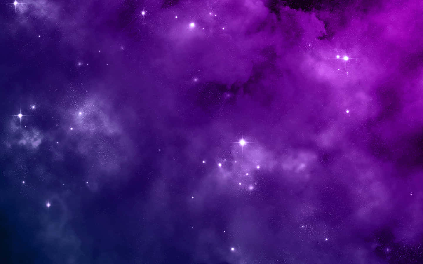 星星動圖 桌布 壁紙 — 充滿活力的紫色星雲，閃爍的星星散落在深空的宇宙雲層中。