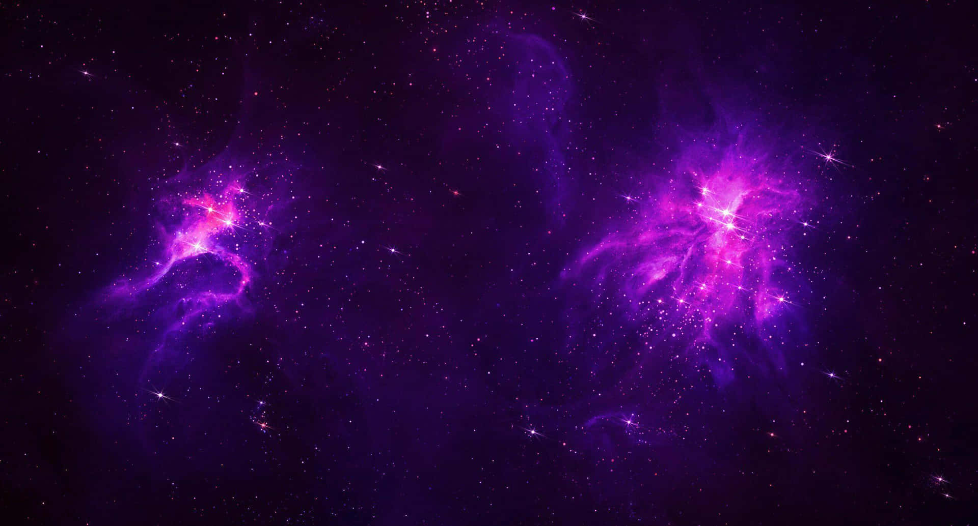 Purple Star 桌布 壁紙 — 充滿活力的紫色星雲在深邃的宇宙虛空中閃耀著明亮的星星。