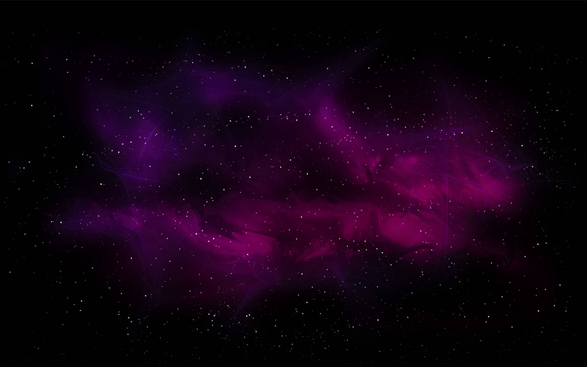 超酷的動圖 桌布 壁紙 — 充滿活力的紫色星雲漩渦在深空星場中閃耀。