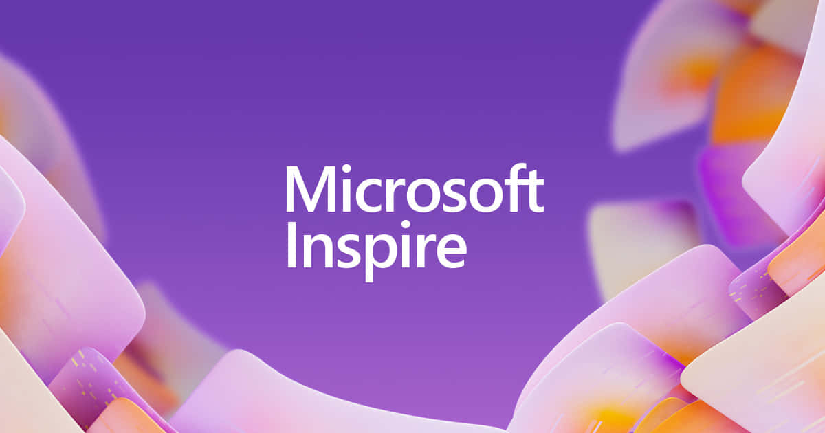 Microsoft Inspire 活動品牌，採用抽象紫色和粉紅色形狀。 — Microsoft 壁紙