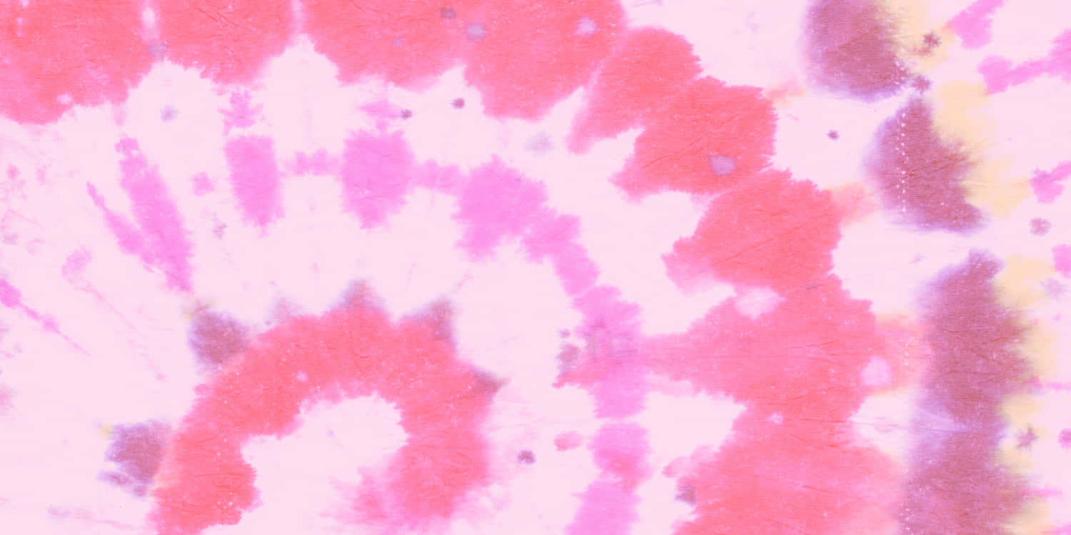 Pink Tie Dye 桌布 壁紙 — 充滿活力的紮染圖案在柔和的白色背景上以粉紅、洋紅和淡黃色調旋轉。