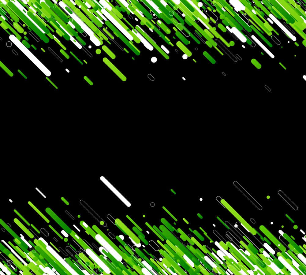 Frame 桌布 壁紙 — 充滿活力的綠色和白色對角線條紋在黑色背景上層疊，形成動態的數位圖案。