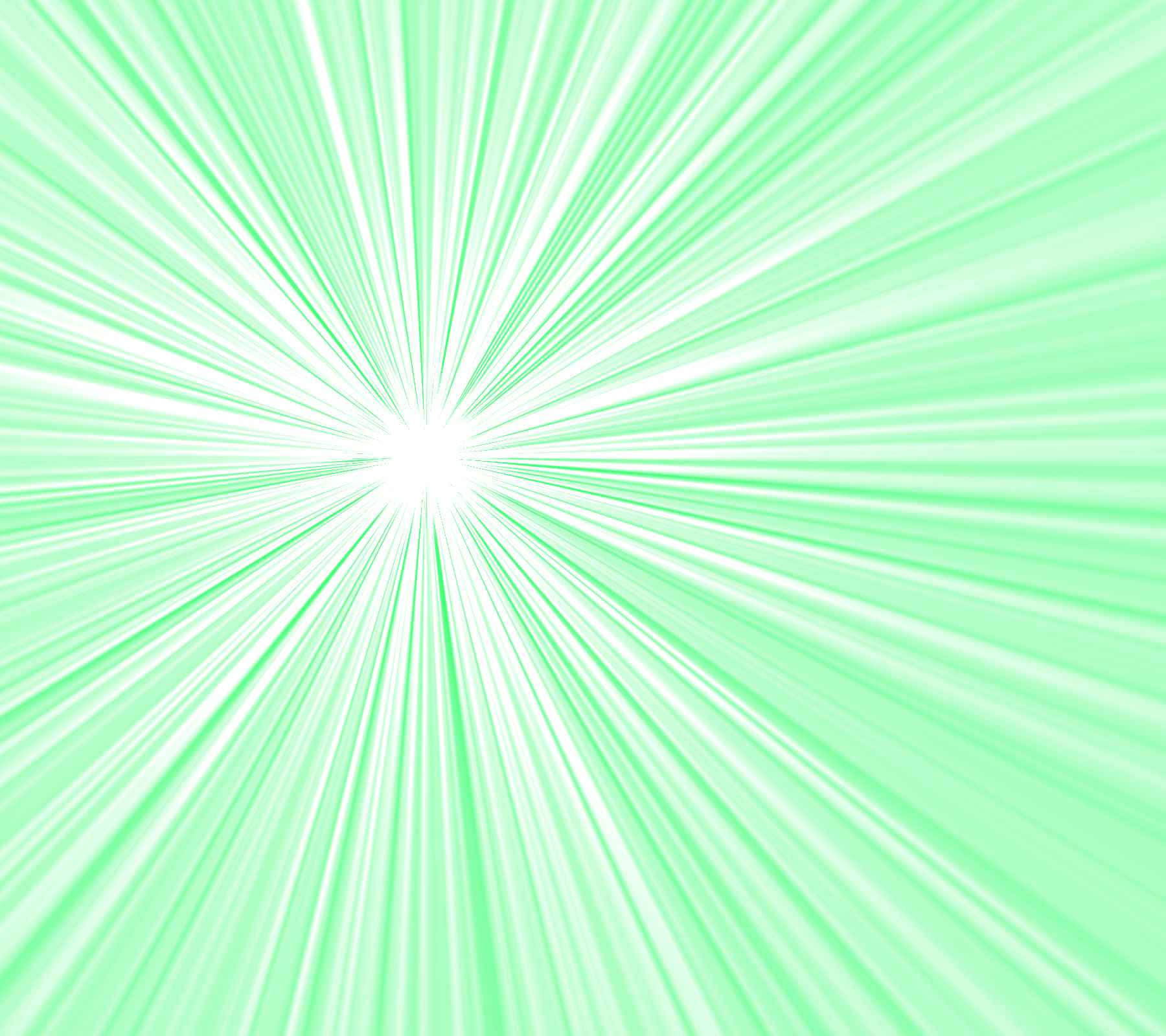 Light Rays 桌布 壁紙 — 充滿活力的綠色和白色放射狀爆發線從明亮的中心向外輻射，營造出動態的能量效果。