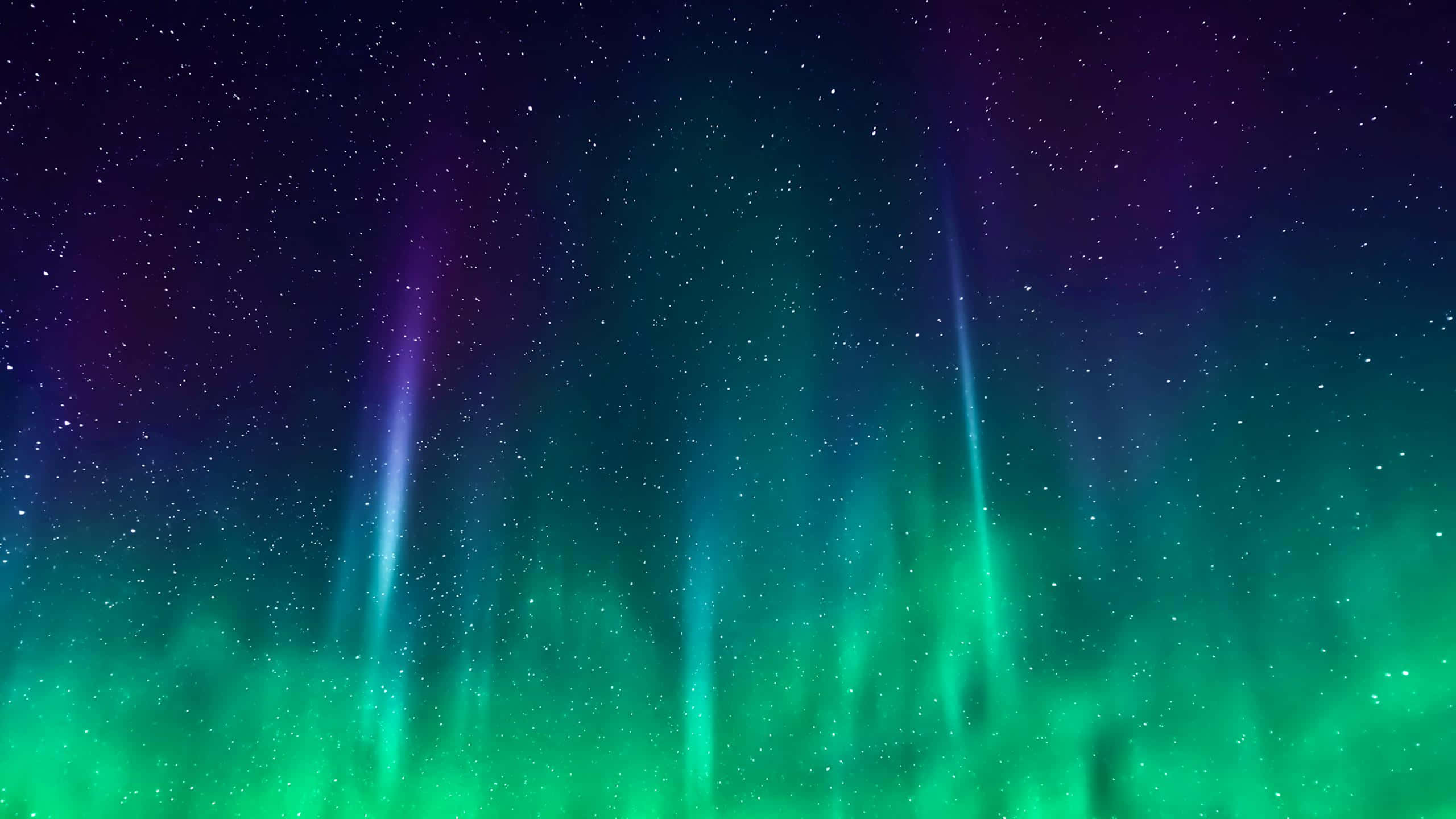 桌布 壁紙 — 充滿活力的綠色和紫色極光在繁星點點的夜空中舞動，呈現令人嘆為觀止的天體表演。