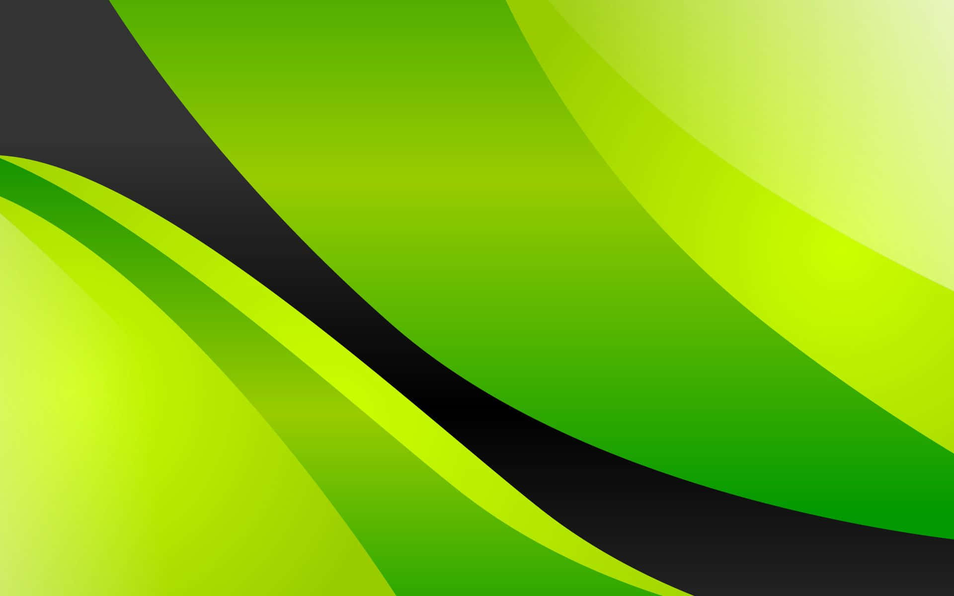 Lime Green 桌布 壁紙 — 充滿活力的綠色和黑色彎曲漸變在時尚的抽象數位背景上動態流動。
