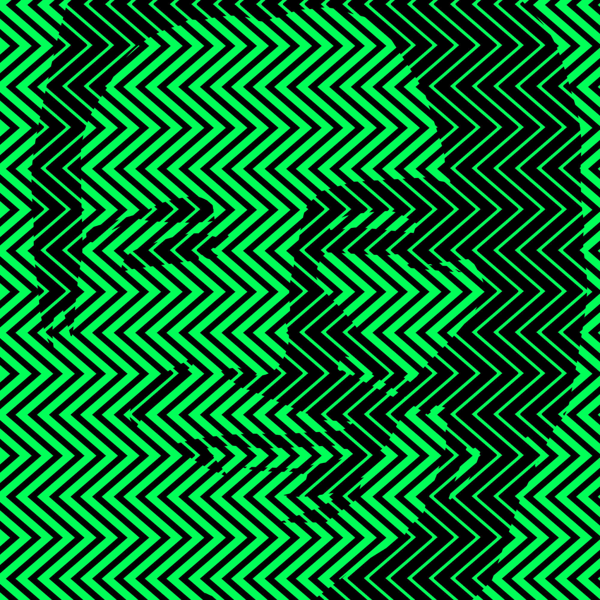Illusion 桌布 壁紙 — 充滿活力的綠色和黑色鋸齒條紋，以銳利的角度節奏創造出大膽的光學錯覺圖案。