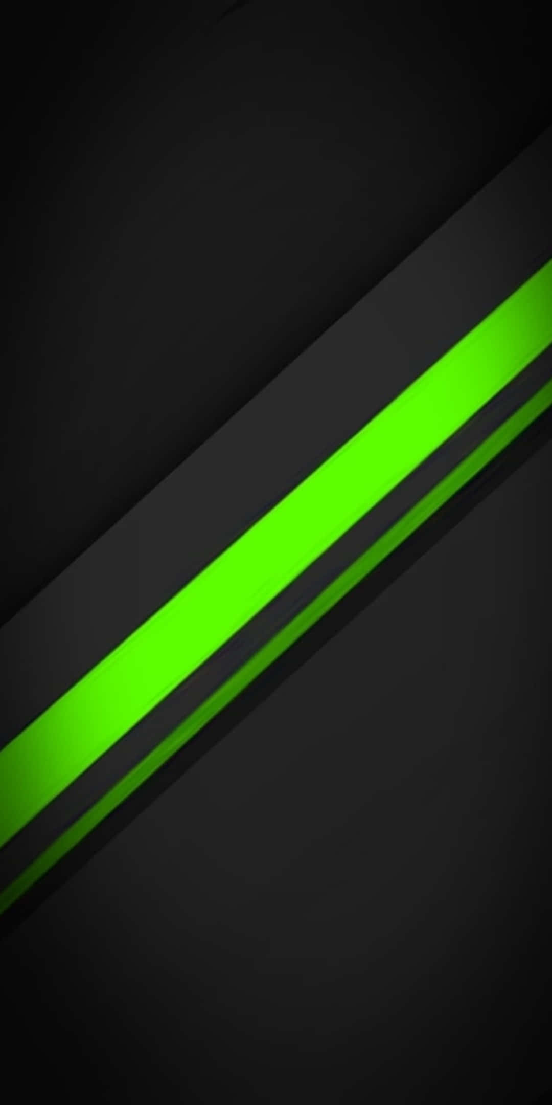 Overlay 桌布 壁紙 — 充滿活力的綠色對角線條紋穿過帶有微妙陰影層的漸變黑色背景。