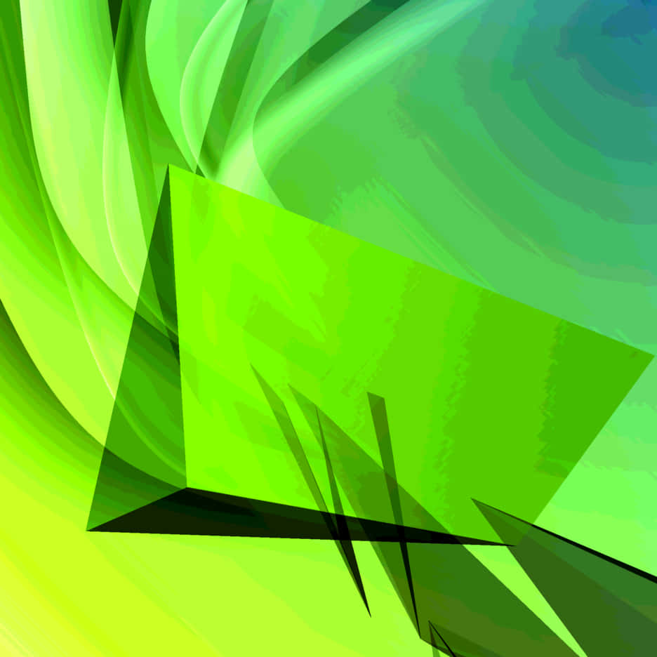 Abstract Green 桌布 壁紙 — 充滿活力的綠色抽象數位藝術作品，具有流動的漸變和銳利的幾何形狀。