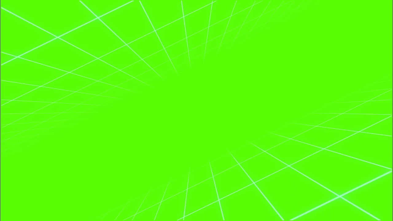 Overlay 桌布 壁紙 — 充滿活力的綠色背景，帶有發光的白色線條向中央消失點匯聚，形成數位隧道效果。