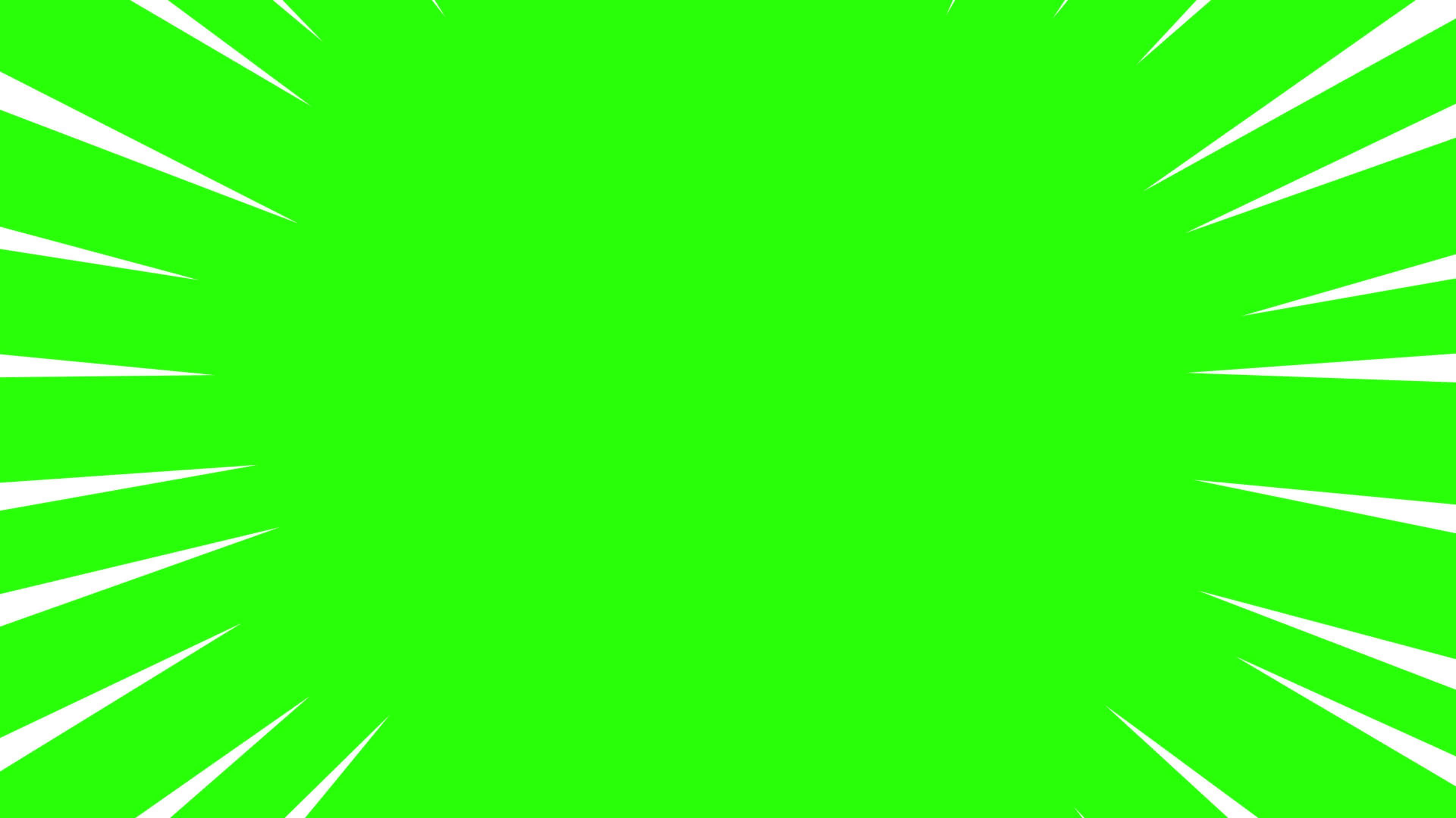 Green Screen 桌布 壁紙 — 充滿活力的綠色背景，帶有白色放射線，營造出動態的漫畫爆炸效果。