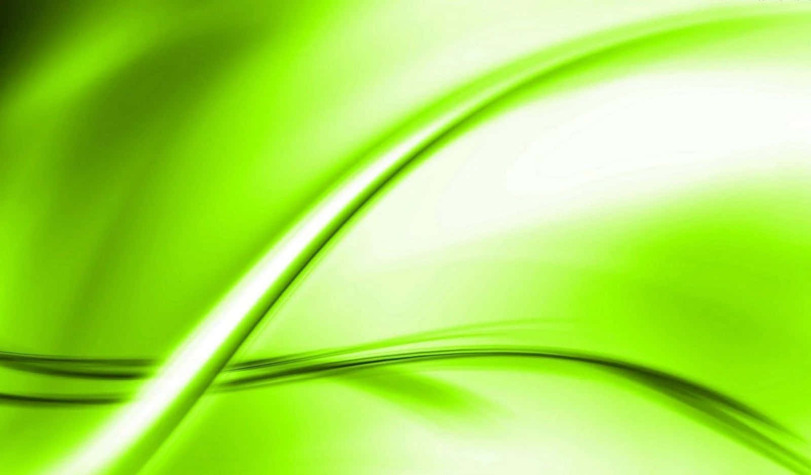 waves 桌布 壁紙 — 充滿活力的萊姆綠色抽象波浪，帶有柔和漸變和發光高光，營造出動態流體運動。