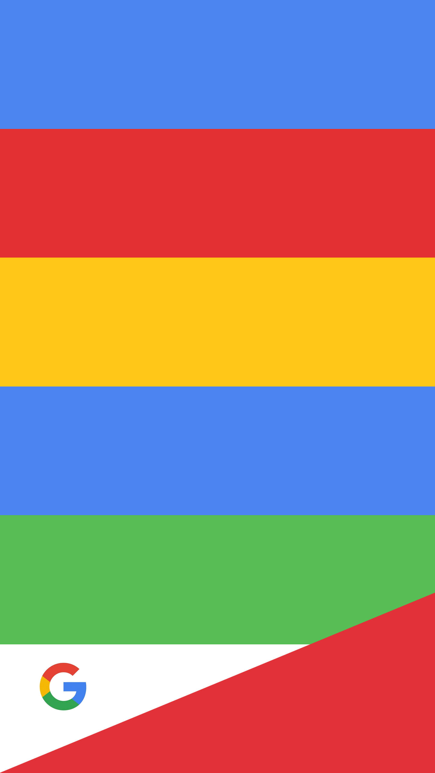 google 桌布 壁紙 — 充滿活力的藍、紅、黃、綠色水平條紋，底部角落有Google標誌。