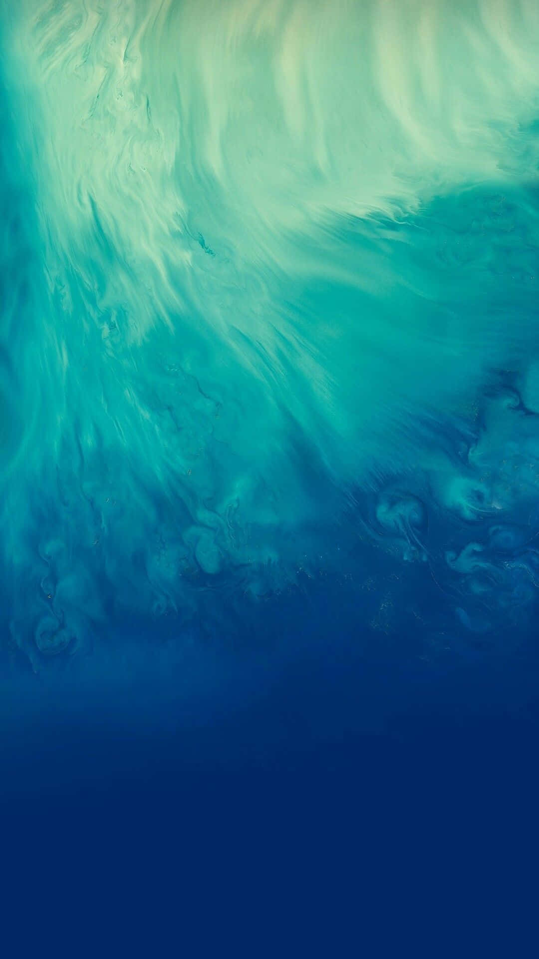 Turquoise 桌布 壁紙 — 充滿活力的藍綠色和深藍色抽象漩渦像液體顏料一樣在迷人的漸變中流動。