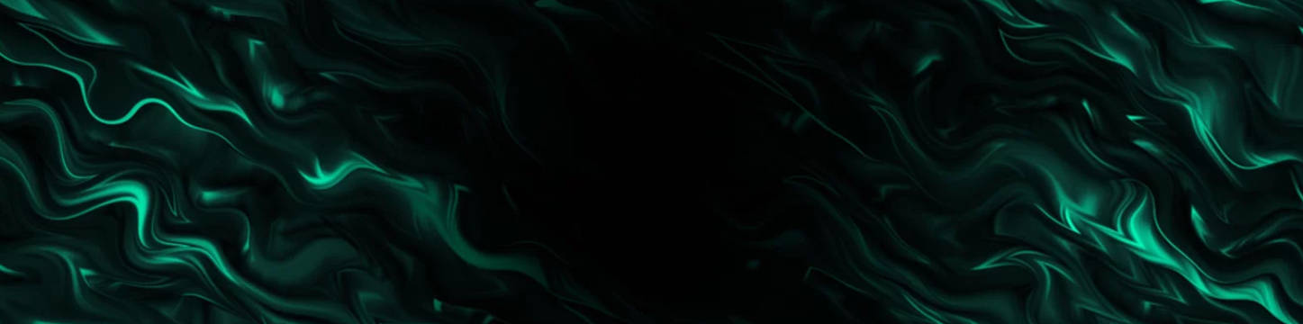 Wave 桌布 壁紙 — 充滿活力的藍綠色液體在深黑色背景上以光澤波浪流動，營造出迷人的抽象動感。
