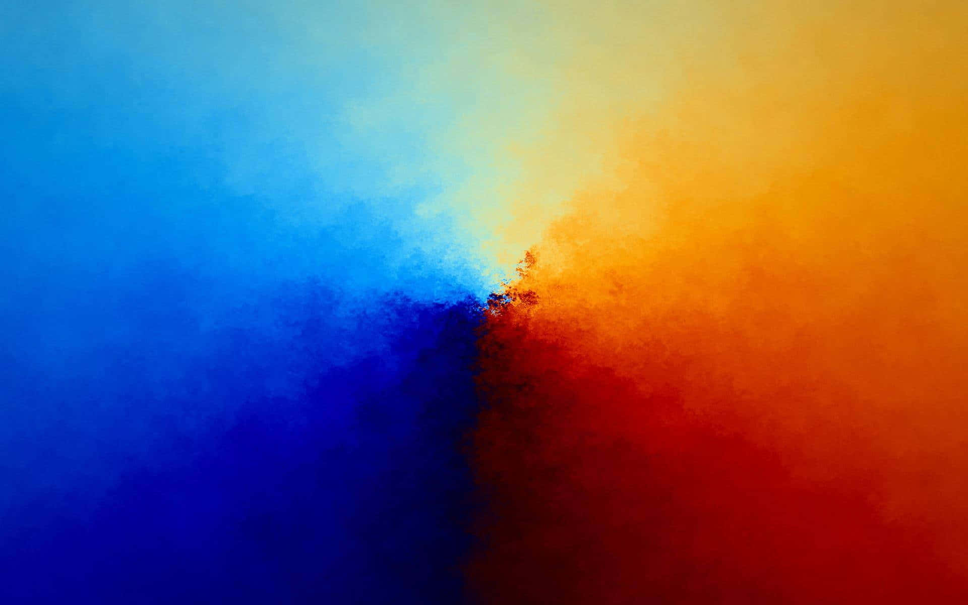 Gradient 桌布 壁紙 — 充滿活力的藍色和橙色煙霧漩渦在動態抽象的色彩爆炸中交匯。