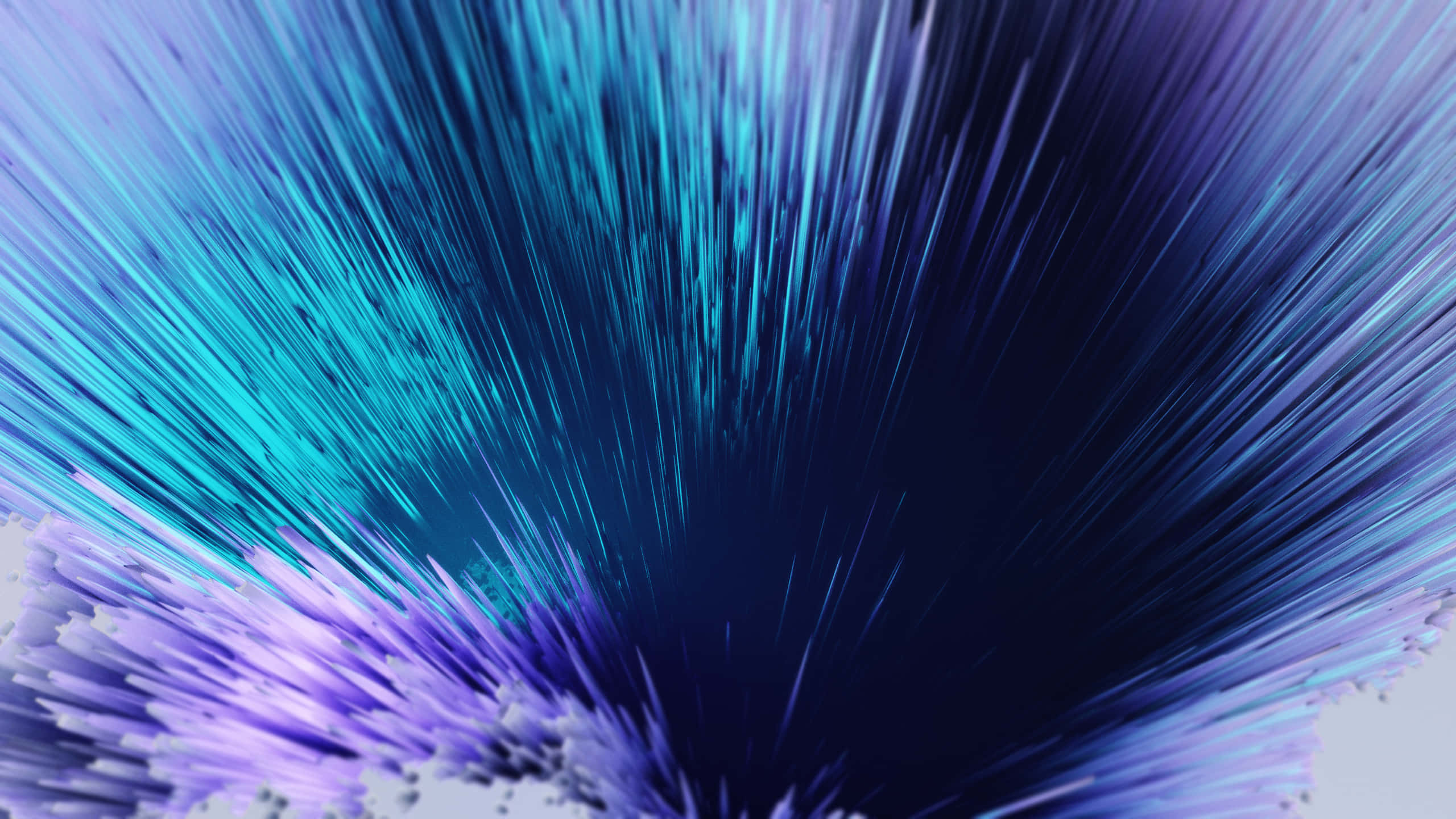3d Graphics 桌布 壁紙 — 充滿活力的藍色和紫色光線從黑暗中心向外爆發，形成動態的數位爆炸。