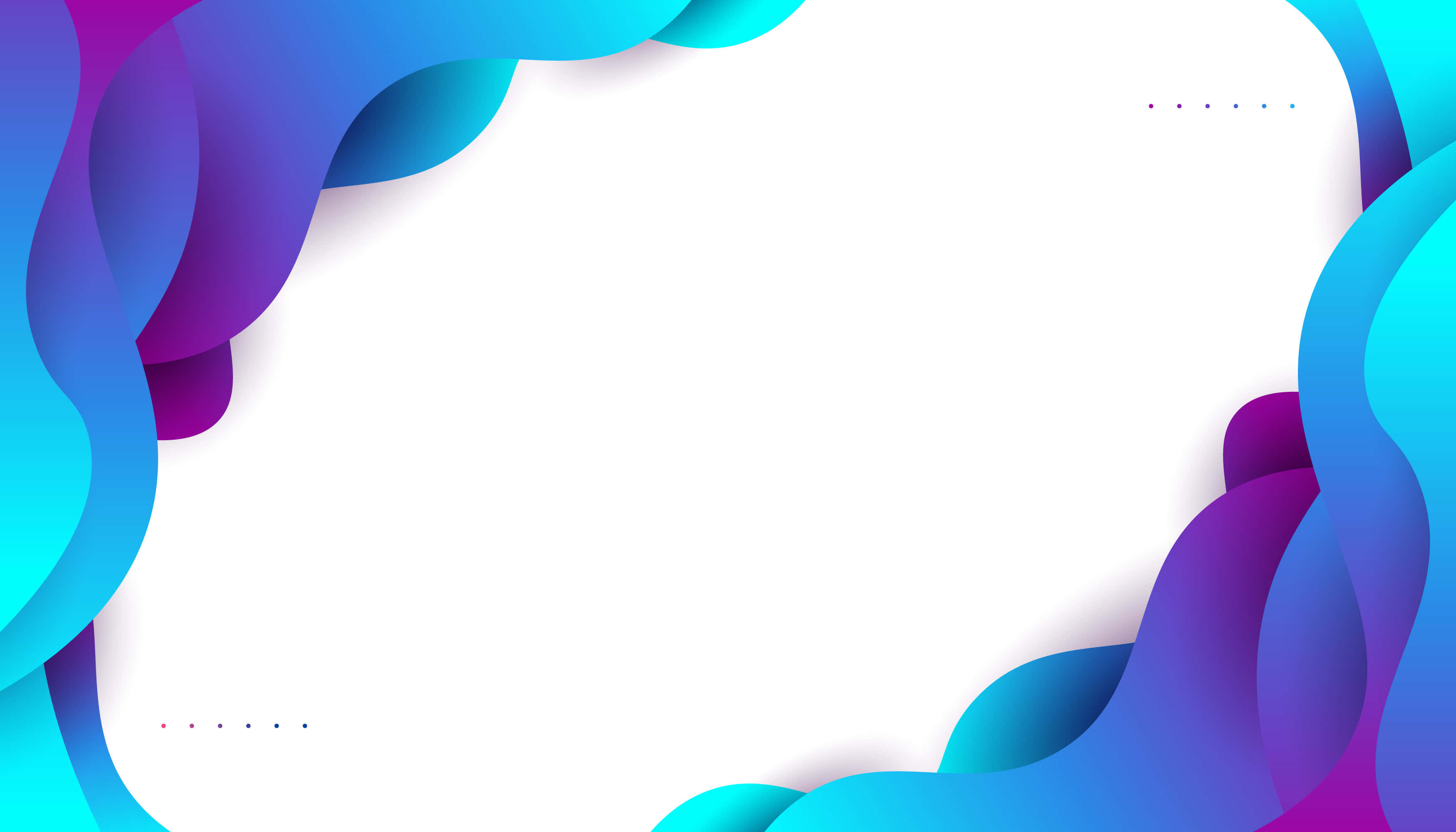 Colorful Abstract 桌布 壁紙 — 充滿活力的藍色和紫色抽象波浪圍繞著現代數位設計中的潔白中心。