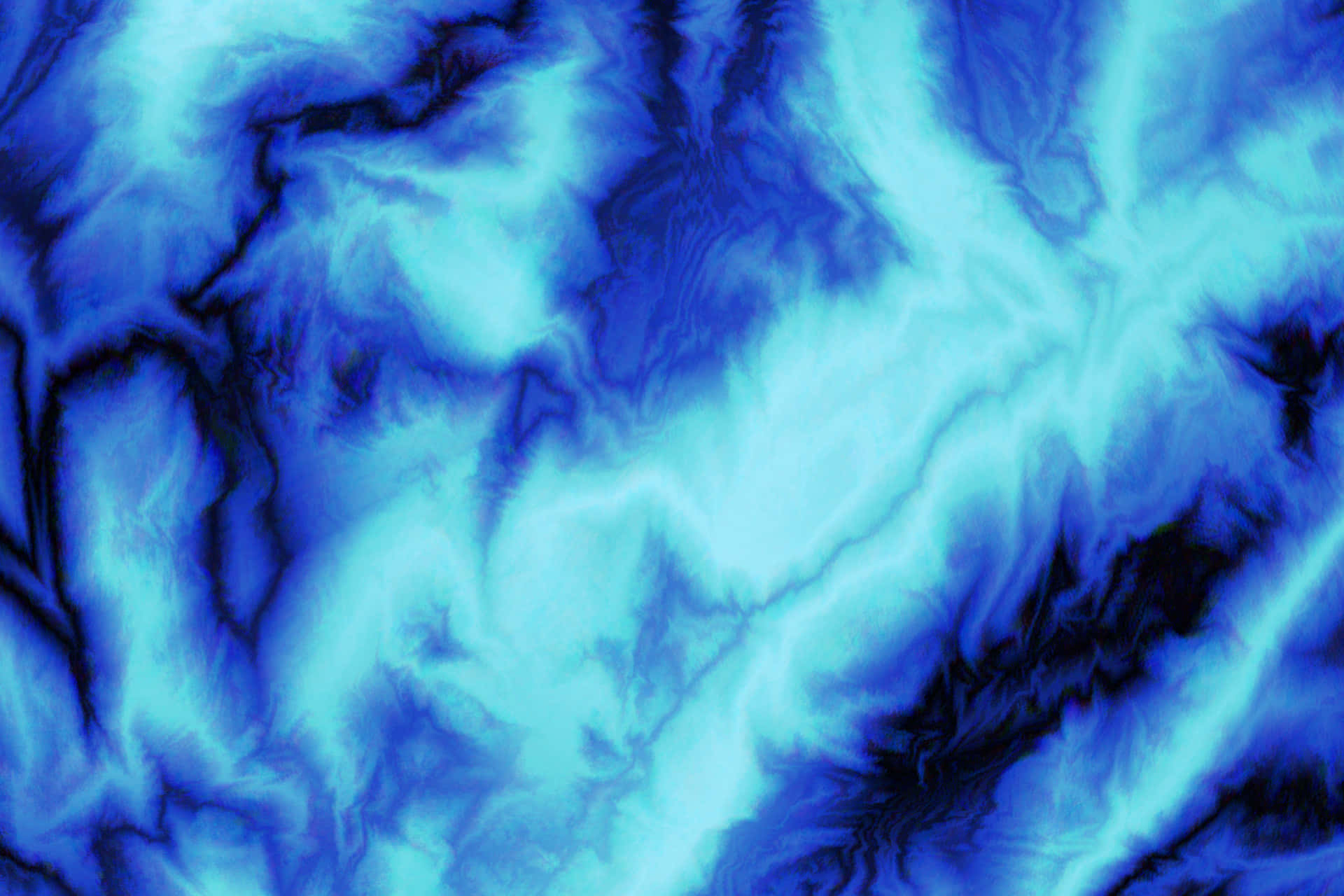 Blue Marble 桌布 壁紙 — 充滿活力的藍色和黑色漩渦抽象圖案，類似宇宙星雲或流體運動。