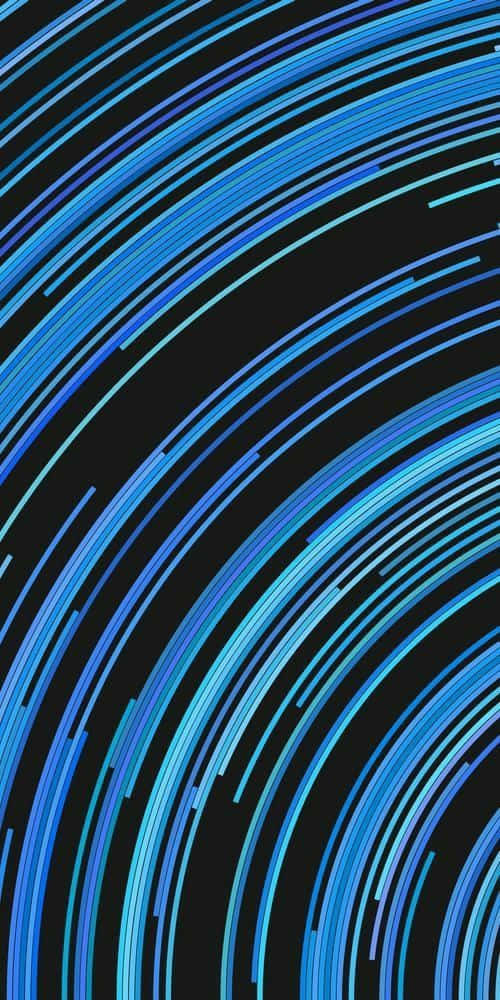 Dark Blue Pattern 桌布 壁紙 — 充滿活力的藍色曲線在黑色背景上劃過，形成動態抽象圖案。