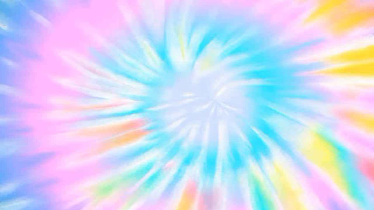 pastel 桌布 壁紙 — 充滿活力的迷幻粉彩漩渦從明亮的中心向外輻射，形成夢幻般的抽象圖案。