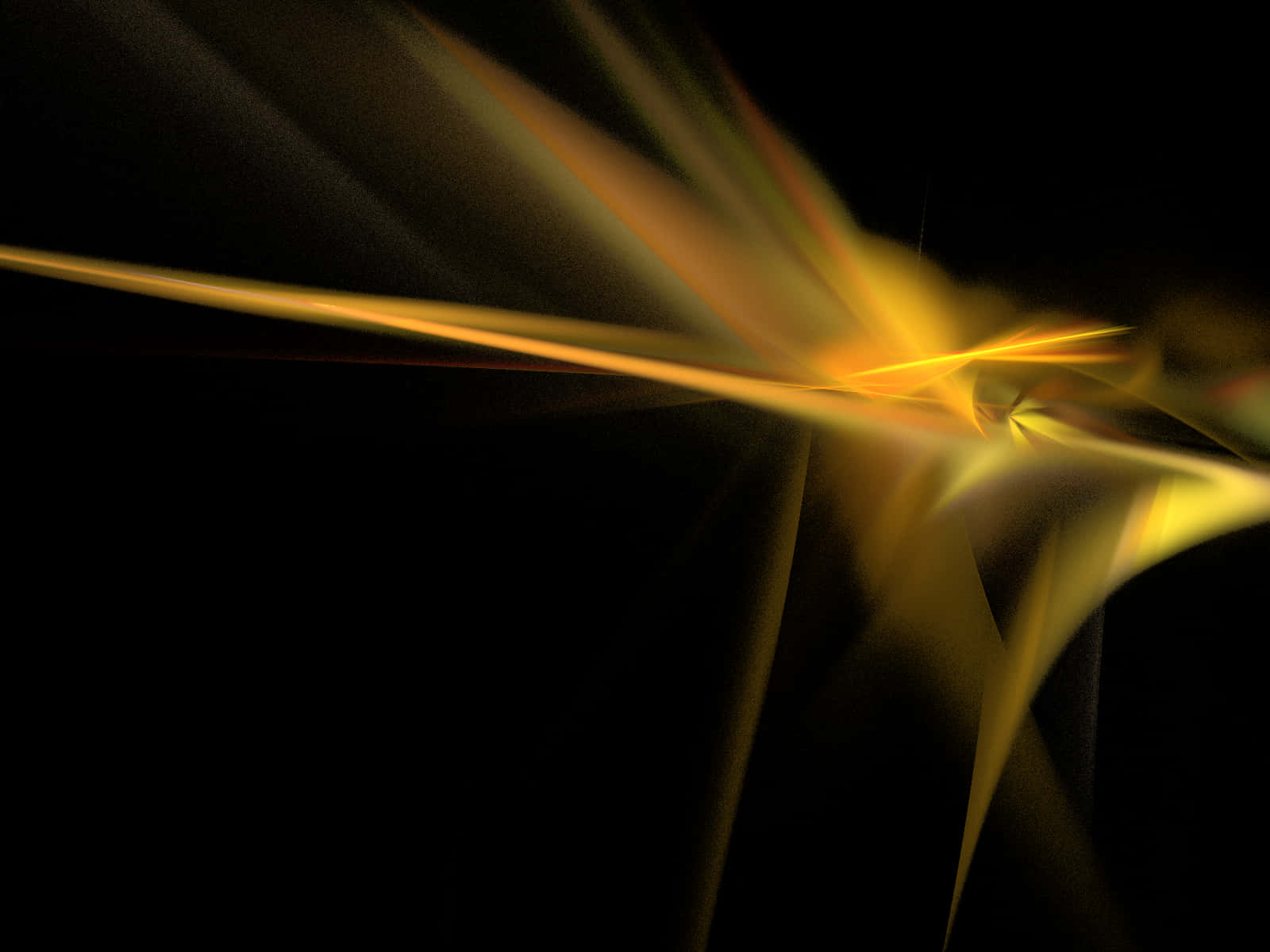 Yellow And Black 桌布 壁紙 — 充滿活力的金色光線動態地爆發在深邃的黑色虛空中，營造出充滿能量的抽象光芒。