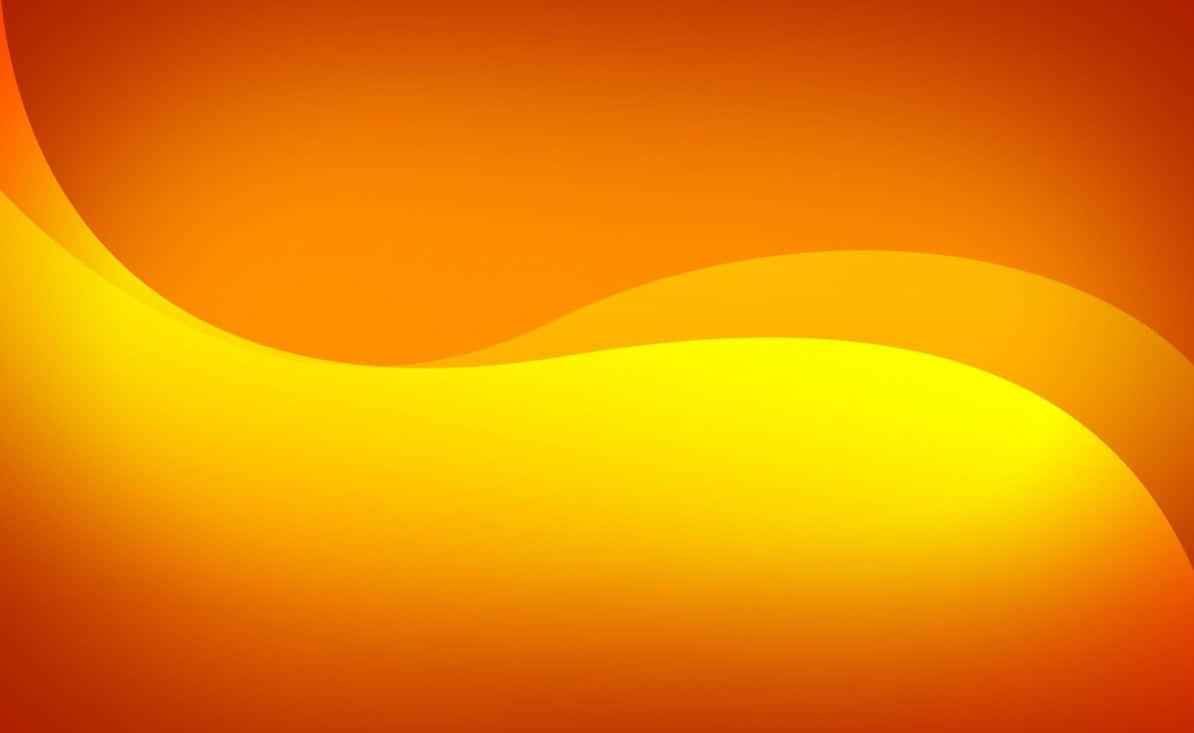 Orange And Yellow 桌布 壁紙 — 充滿活力的金色和深橙色抽象波浪在漸變背景上流暢流動。