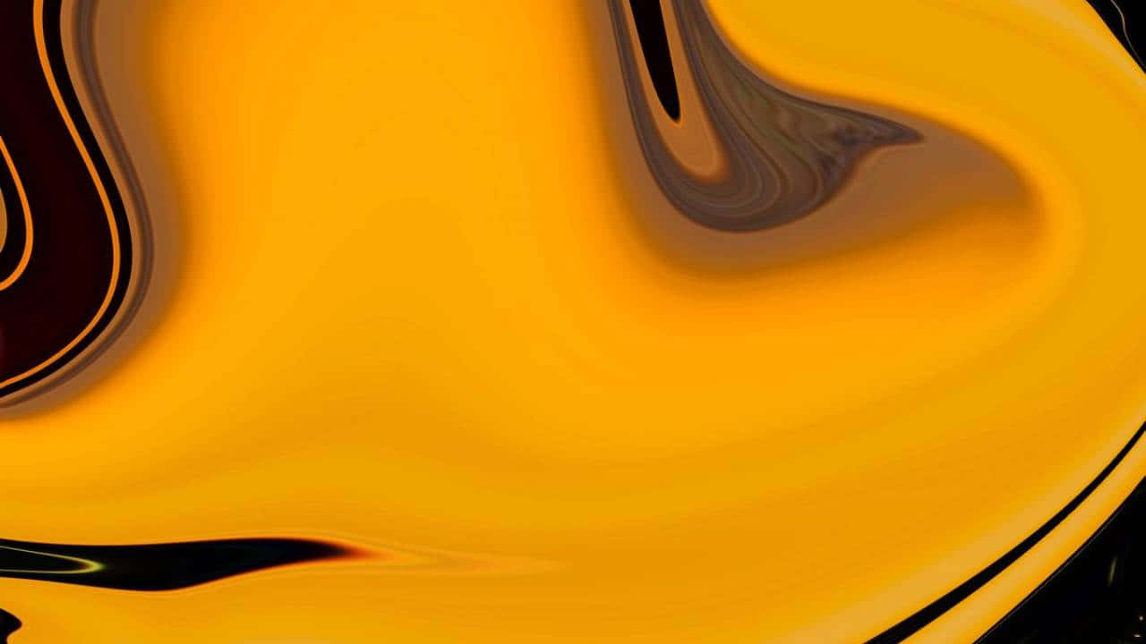 1280x720 桌布 壁紙 — 充滿活力的金色液體與深色點綴在迷人的抽象運動中旋轉。