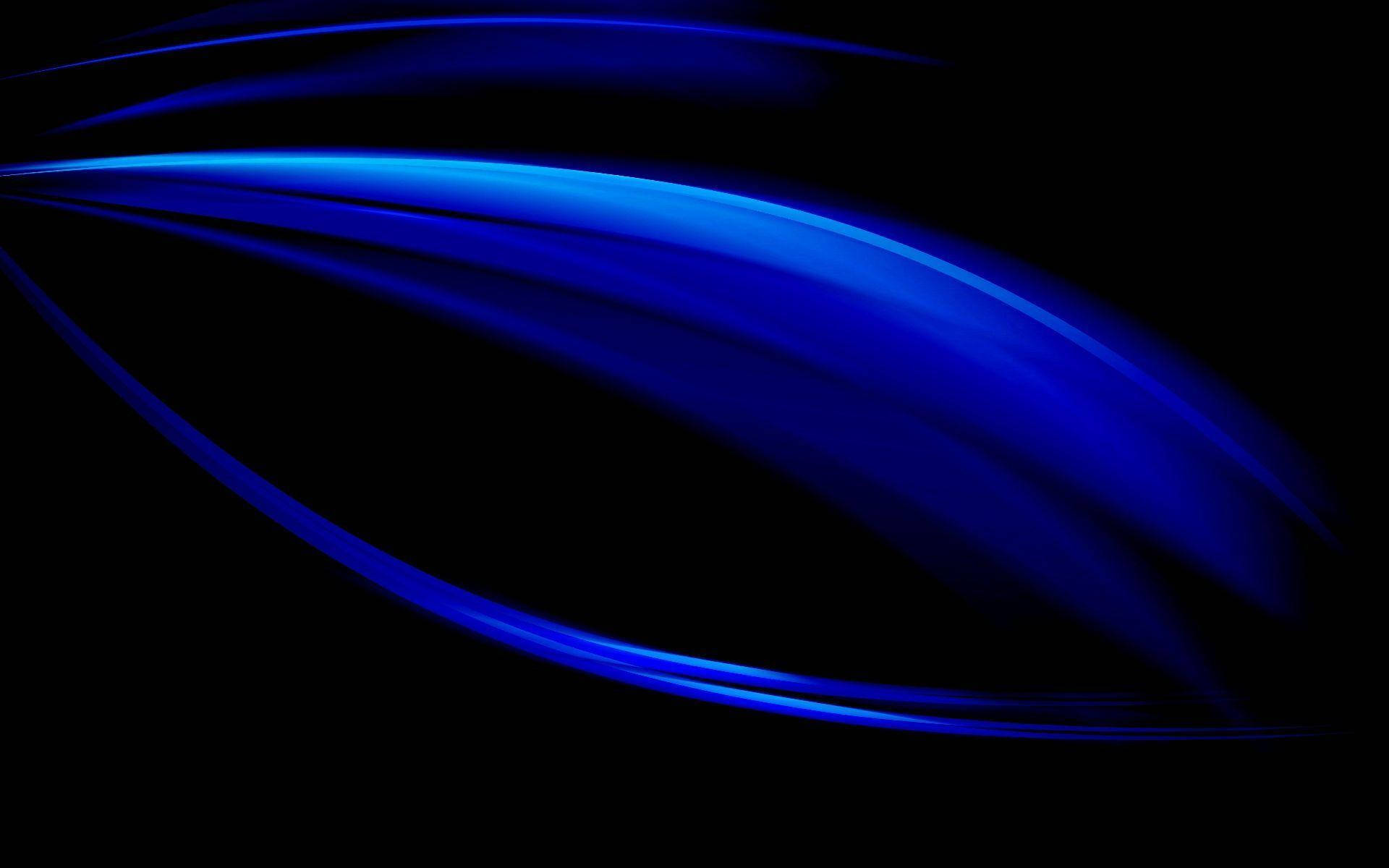 lights 桌布 壁紙 — 充滿活力的電光藍色光條在深邃的黑色虛空中動態流動，營造出運動感和數位能量。