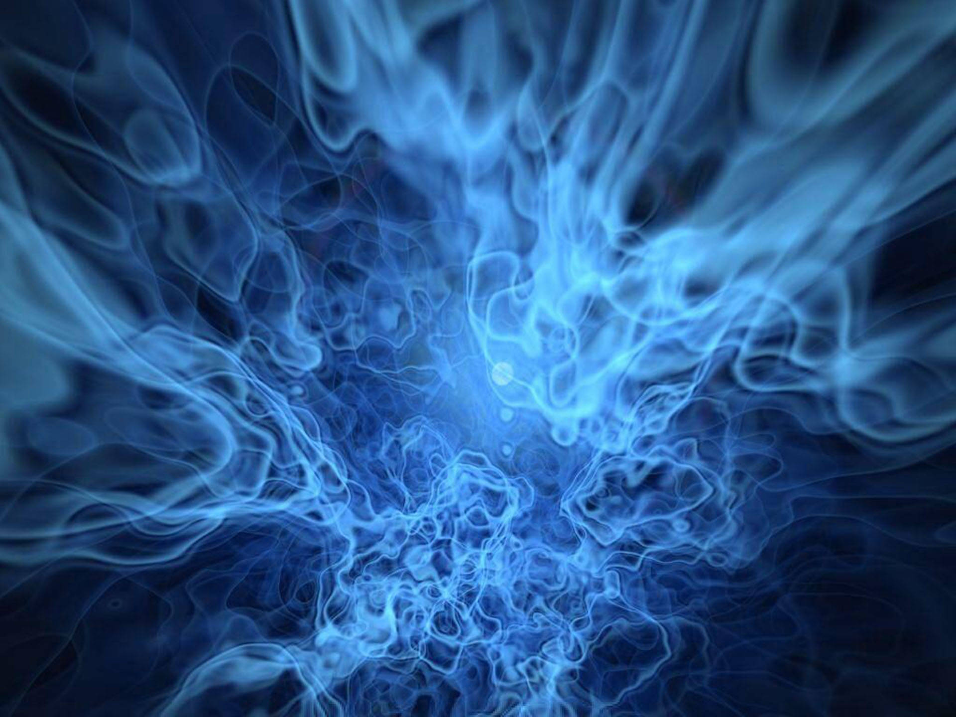Flame 桌布 壁紙 — 充滿活力的電藍色能量像活生生的等離子體一樣在黑暗的宇宙虛空中旋轉和脈動。
