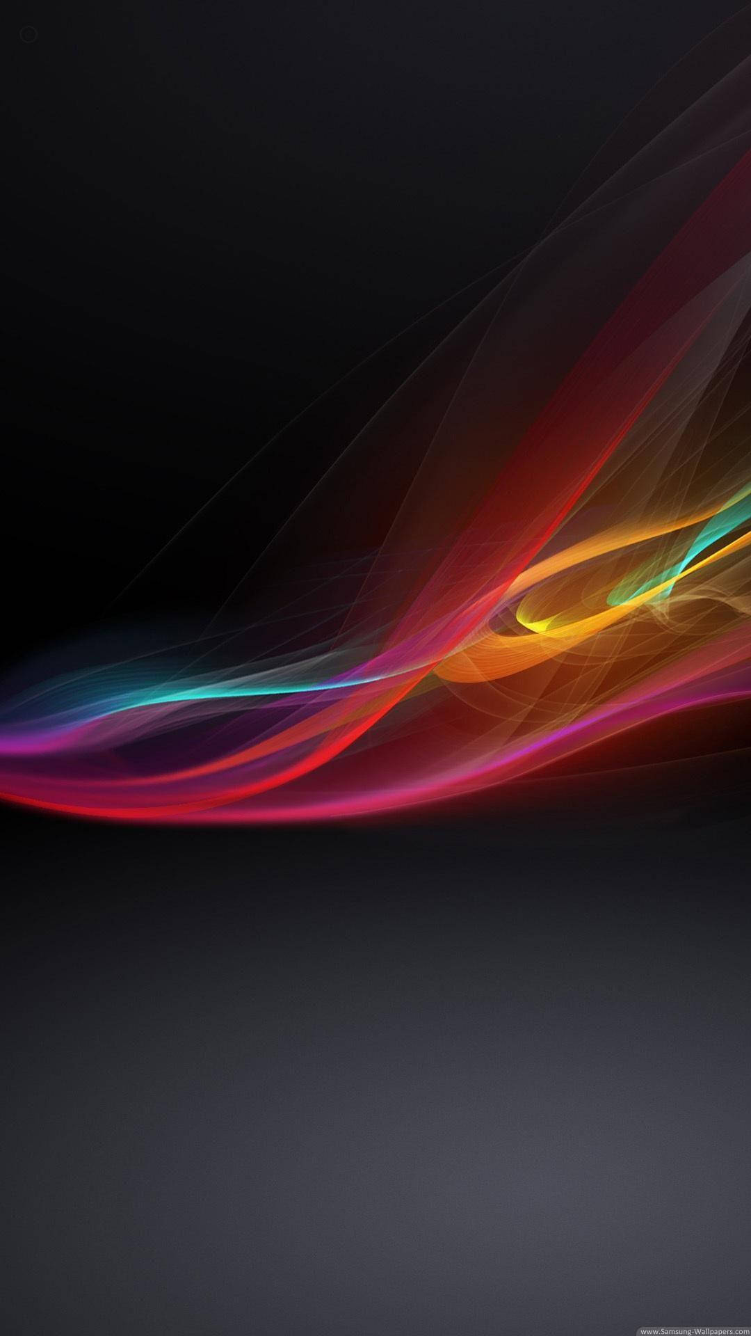 Xiaomi 桌布 壁紙 — 充滿活力的霓虹色帶在深色漸變背景上對角流動，形成動態抽象構圖。