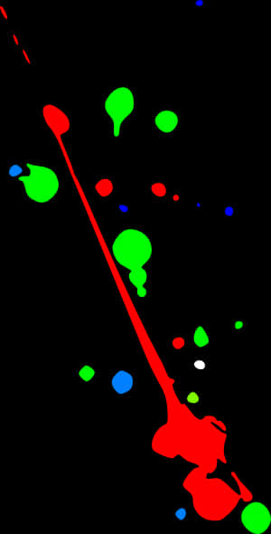 Colorful Paint Splash 桌布 壁紙 — 充滿活力的霓虹顏料噴濺在黑色畫布上，形成動態的抽象爆發。