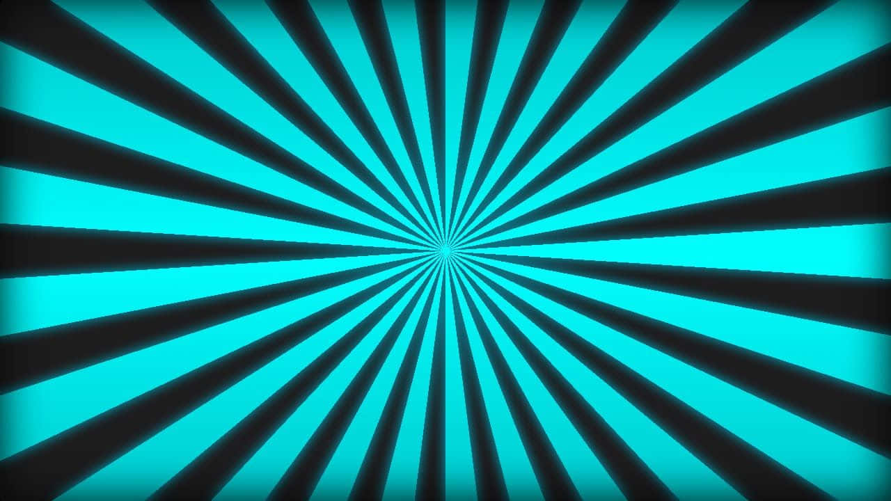 Sunrays 桌布 壁紙 — 充滿活力的青色和黑色放射狀條紋從中心點向外輻射，營造出動態的幾何爆發效果。