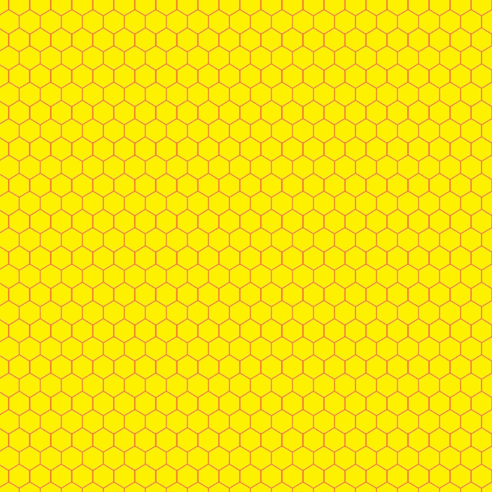 Bright Yellow 桌布 壁紙 — 充滿活力的黃色六邊形網格圖案，帶有細橙色輪廓，覆蓋整個框架。