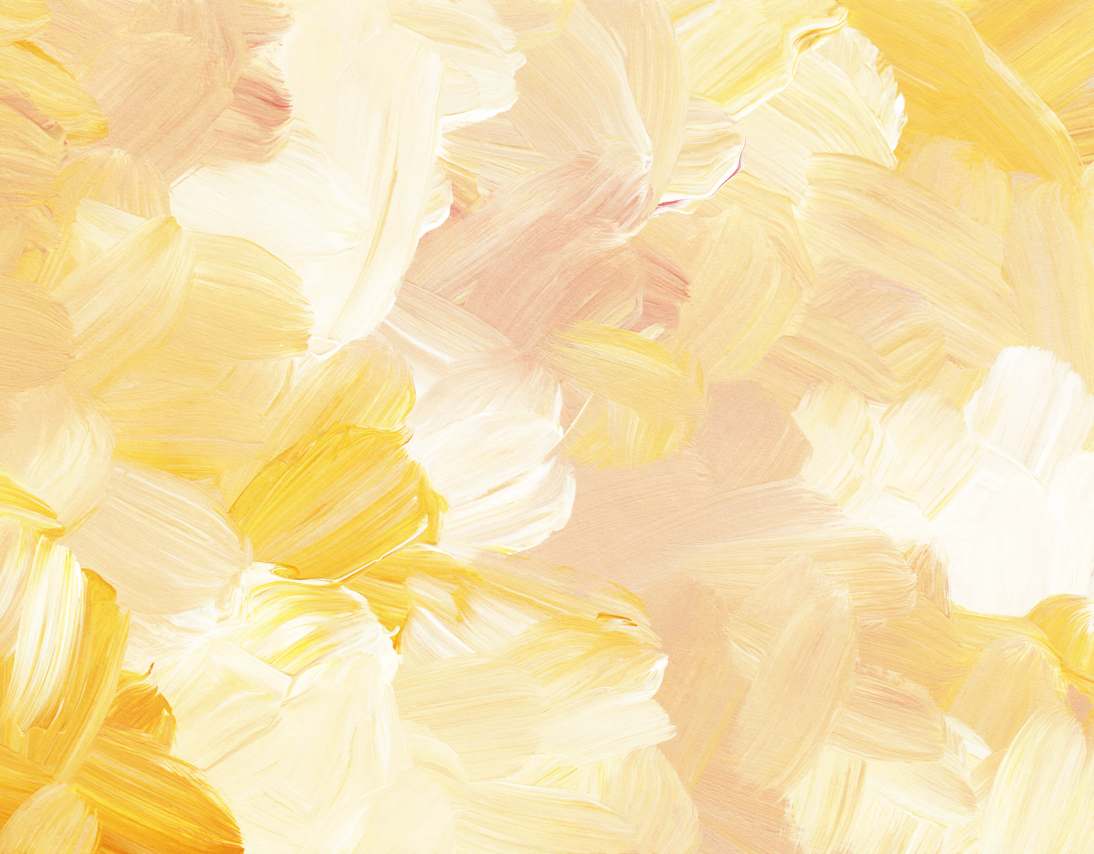 Yellow 桌布 壁紙 — 充滿活力的黃色和奶油色筆觸創造出一幅帶有柔和發光高光的紋理抽象畫。