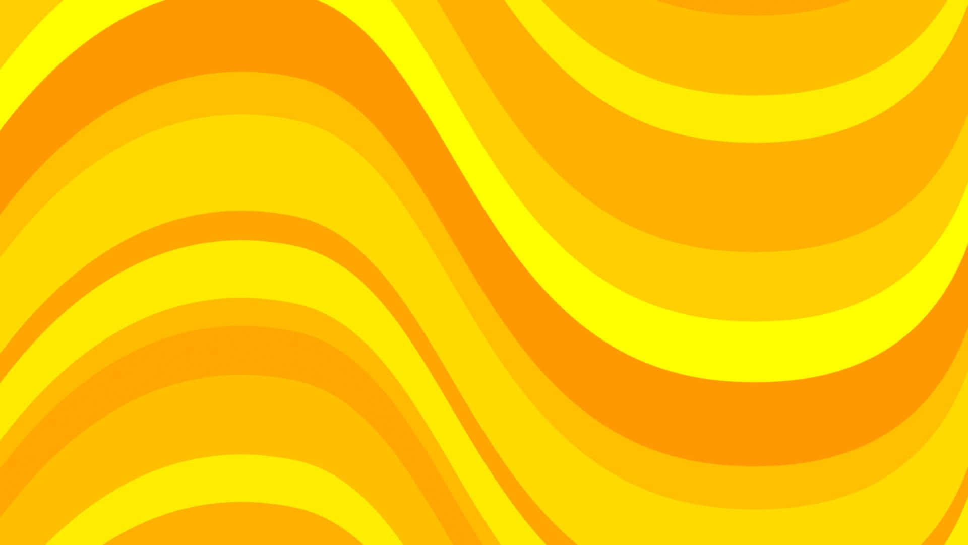 Orange And Yellow 桌布 壁紙 — 充滿活力的黃色和橙色抽象波浪以平滑、分層的曲線流過整個畫面。