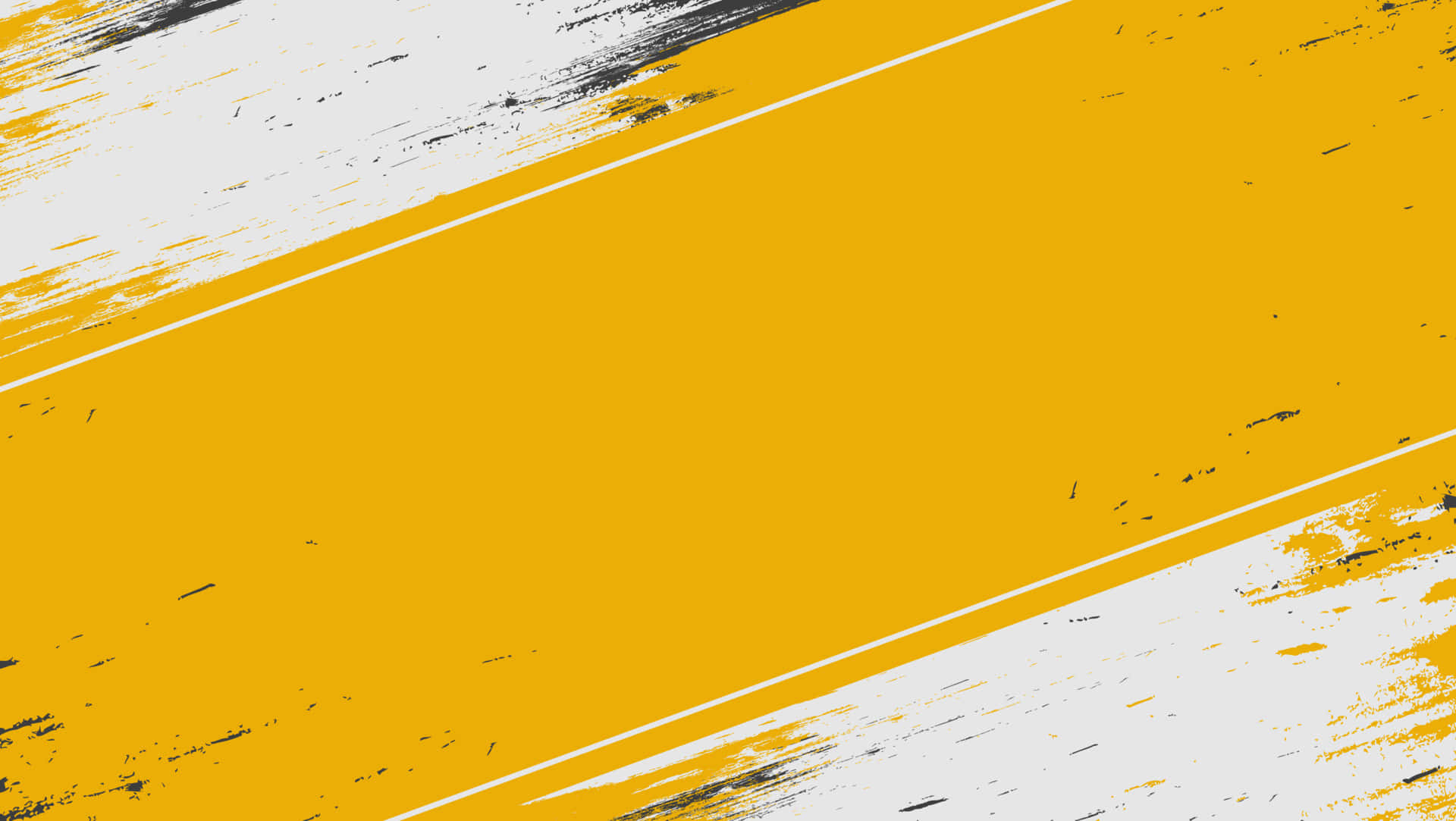 Yellow Grunge 桌布 壁紙 — 充滿活力的黃色和白色對角條紋，帶有紋理筆觸效果，營造出大膽的抽象構圖。