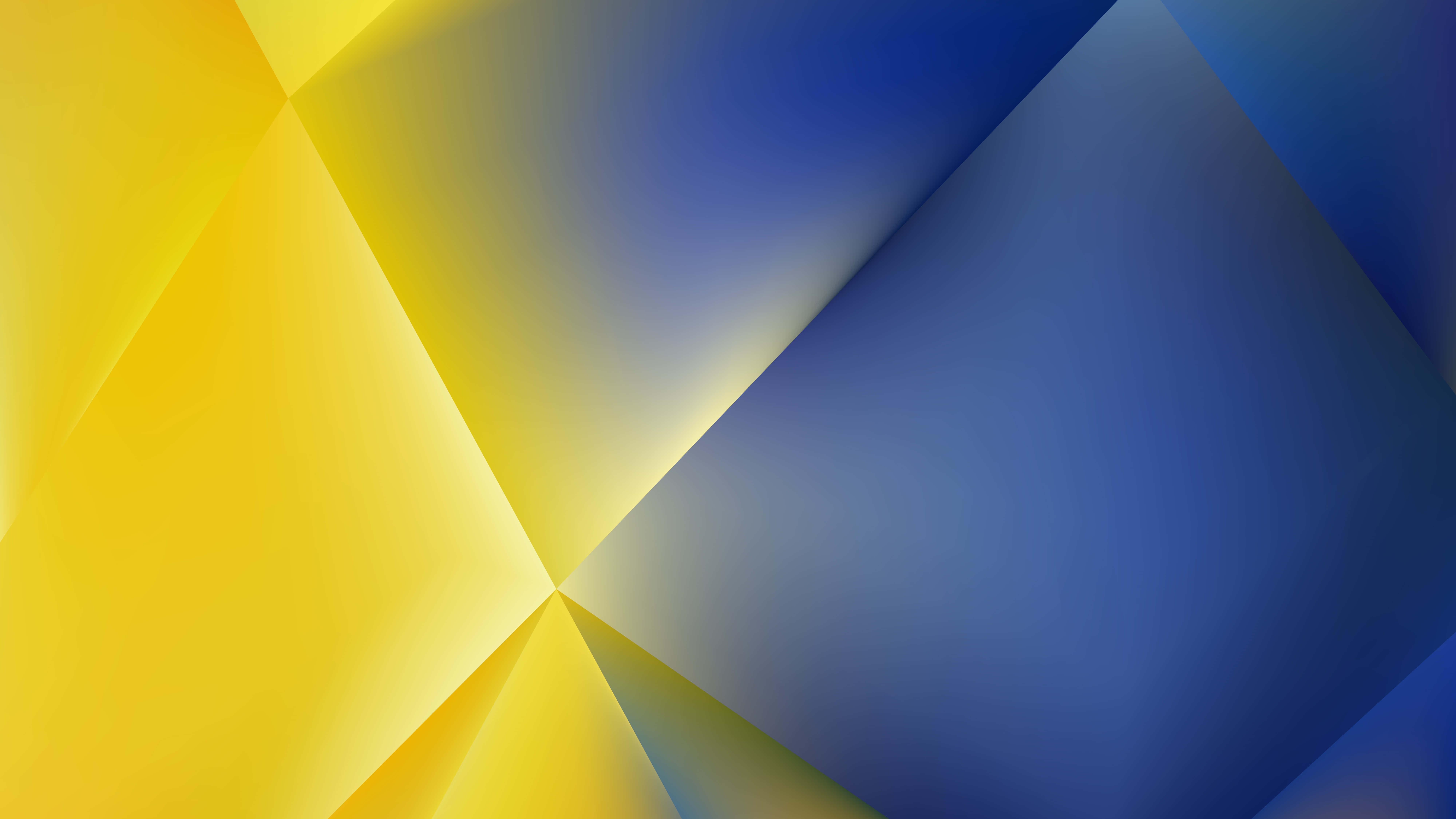 Yellow And Blue 桌布 壁紙 — 充滿活力的黃色和藍色幾何形狀在平滑的漸變抽象構圖中融合。