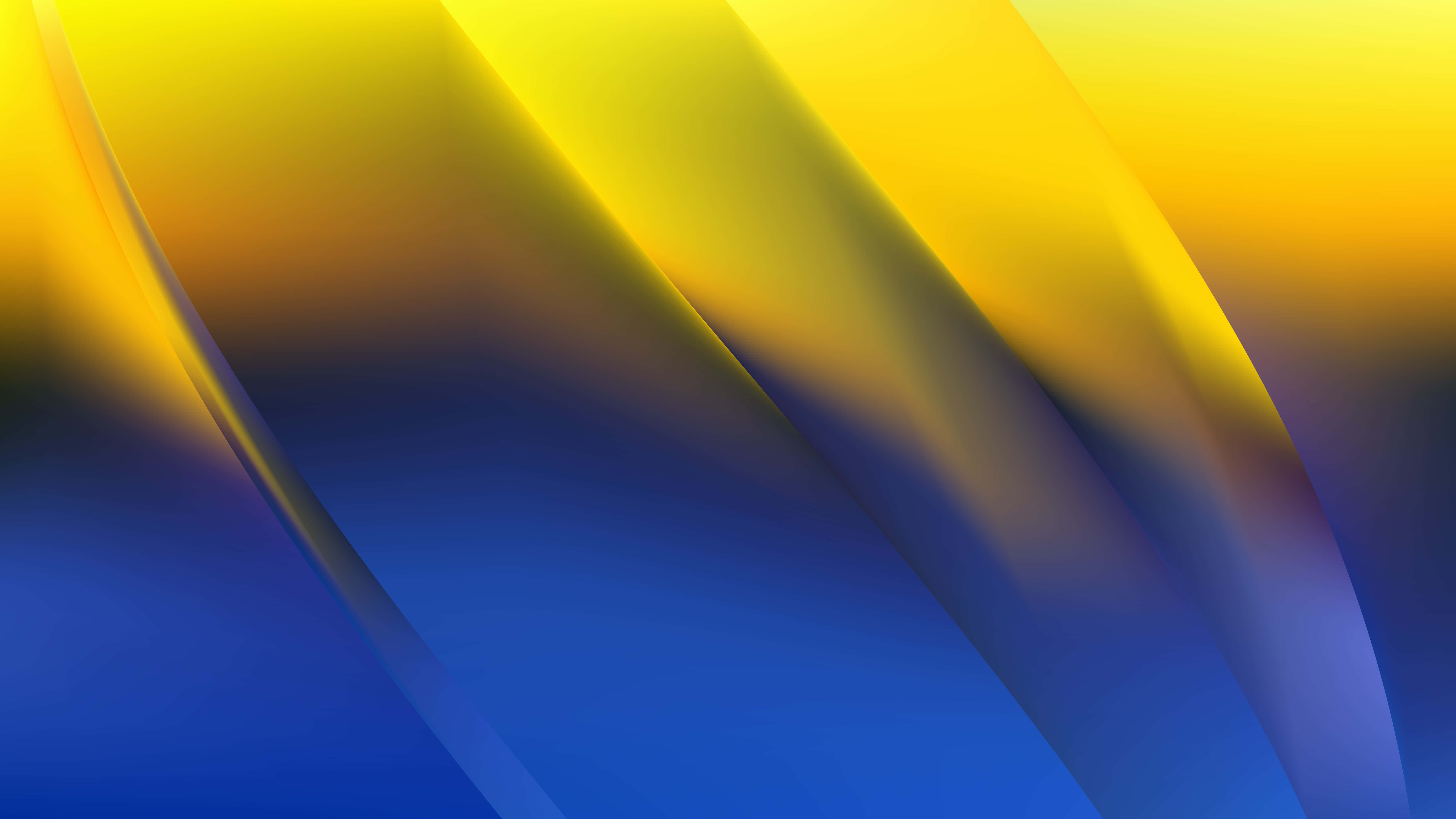 Yellow And Blue 桌布 壁紙 — 充滿活力的黃色和藍色抽象波浪在動態數位漸變中平滑融合。