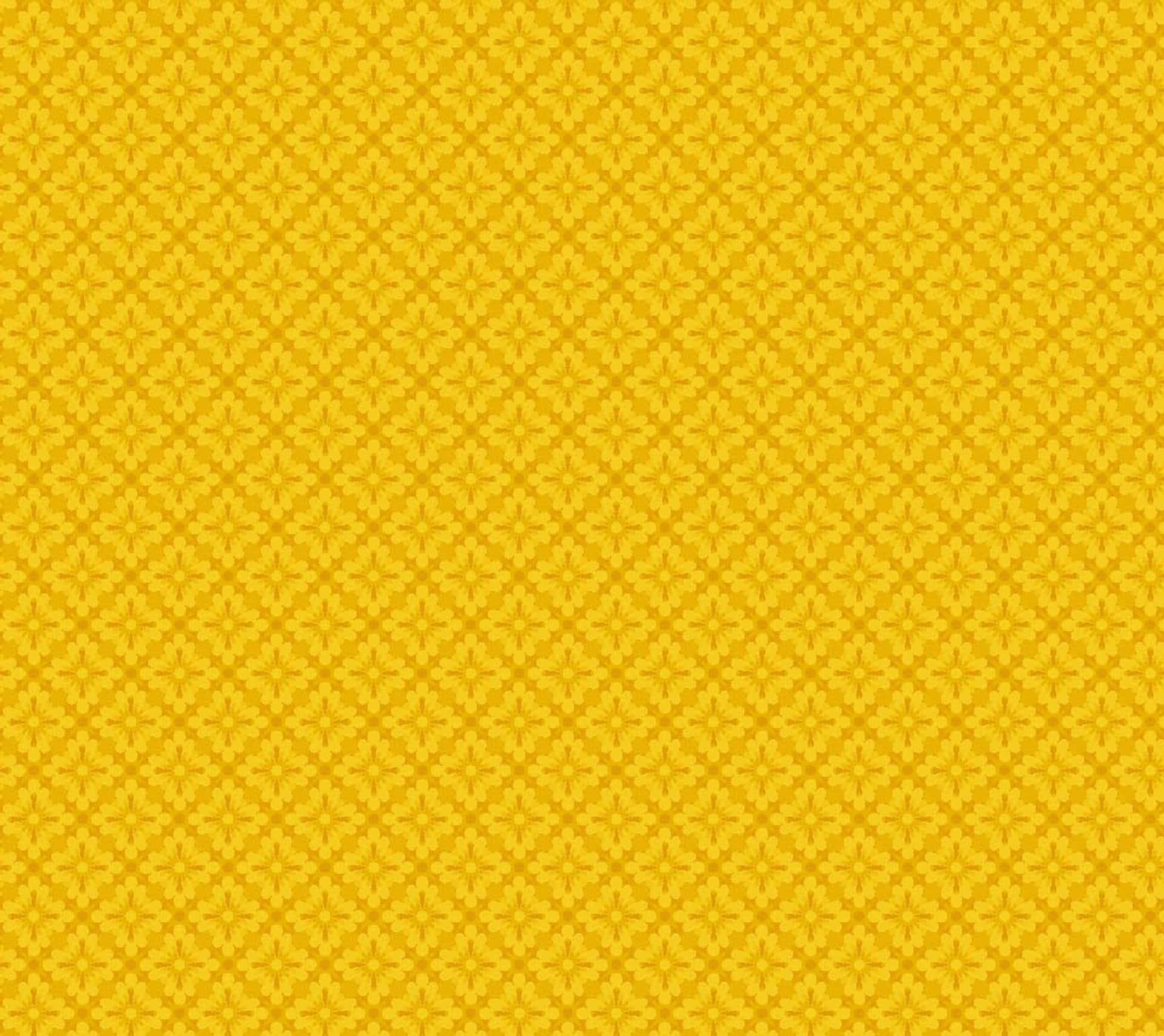 Gray And Yellow 桌布 壁紙 — 充滿活力的黃色壁紙，帶有略深色調的重複幾何星爆圖案。