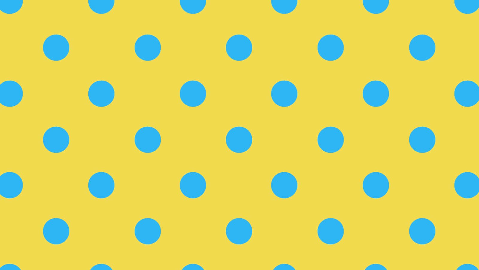 Yellow Polka Dot 桌布 壁紙 — 充滿活力的黃色背景上均勻分佈著明亮的藍色圓點，營造出歡快的復古圖案。
