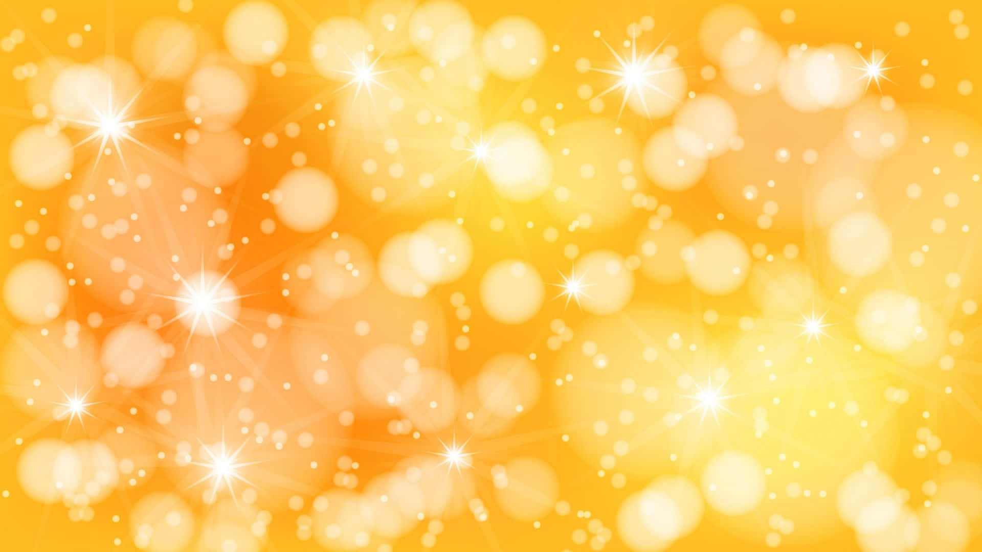 Yellow Glitter 桌布 壁紙 — 充滿發光散景圓圈和閃爍星光的鮮豔金色背景。