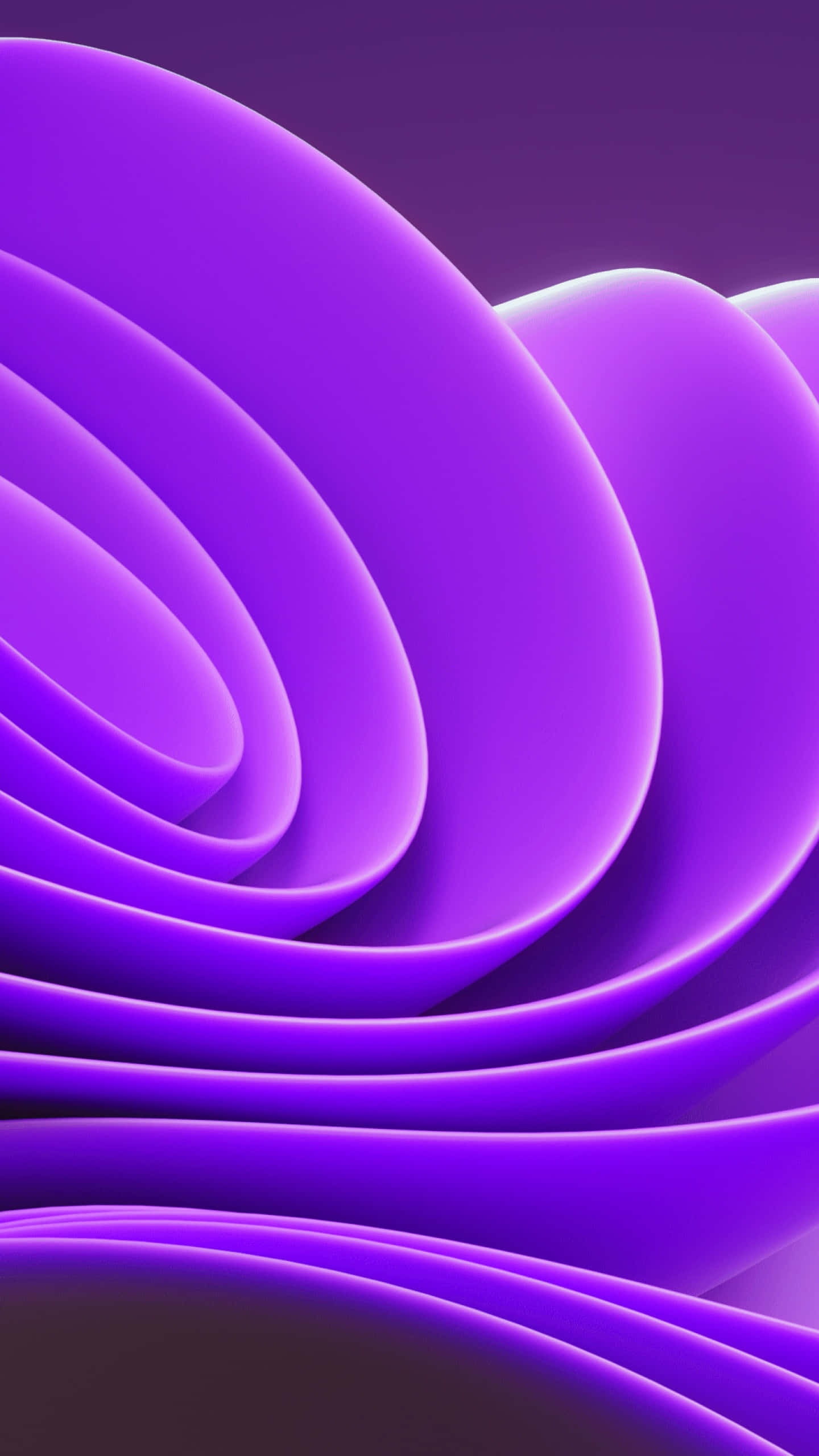 waves 桌布 壁紙 — 光滑發光的紫色波浪在漸變背景上分層彎曲。