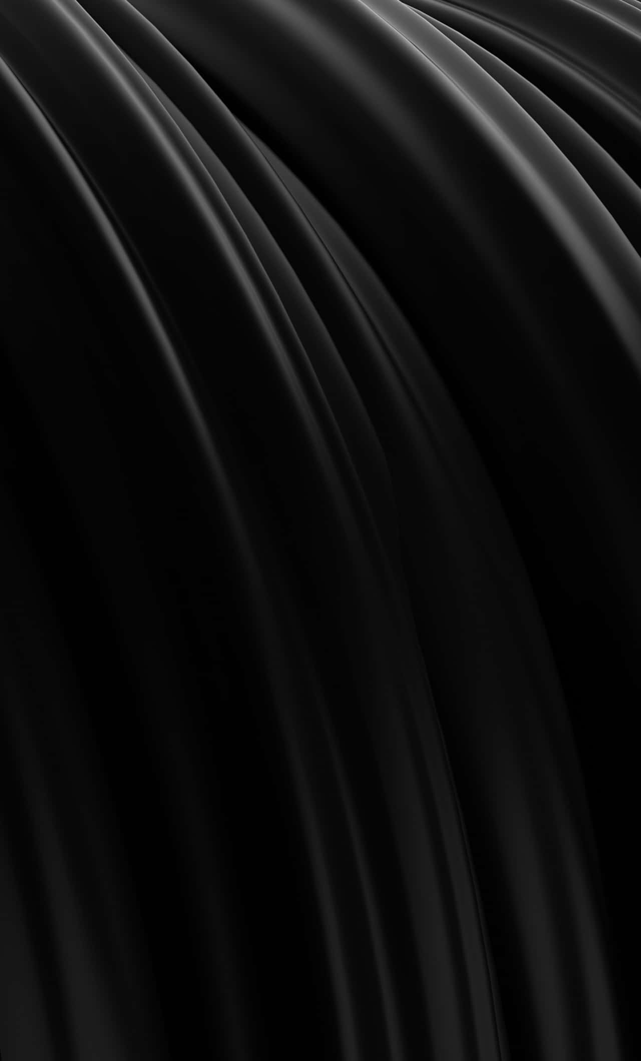 Dark Textured 桌布 壁紙 — 光滑的黑色布料摺疊在深色背景下形成優雅的流動曲線，帶有細微的高光。