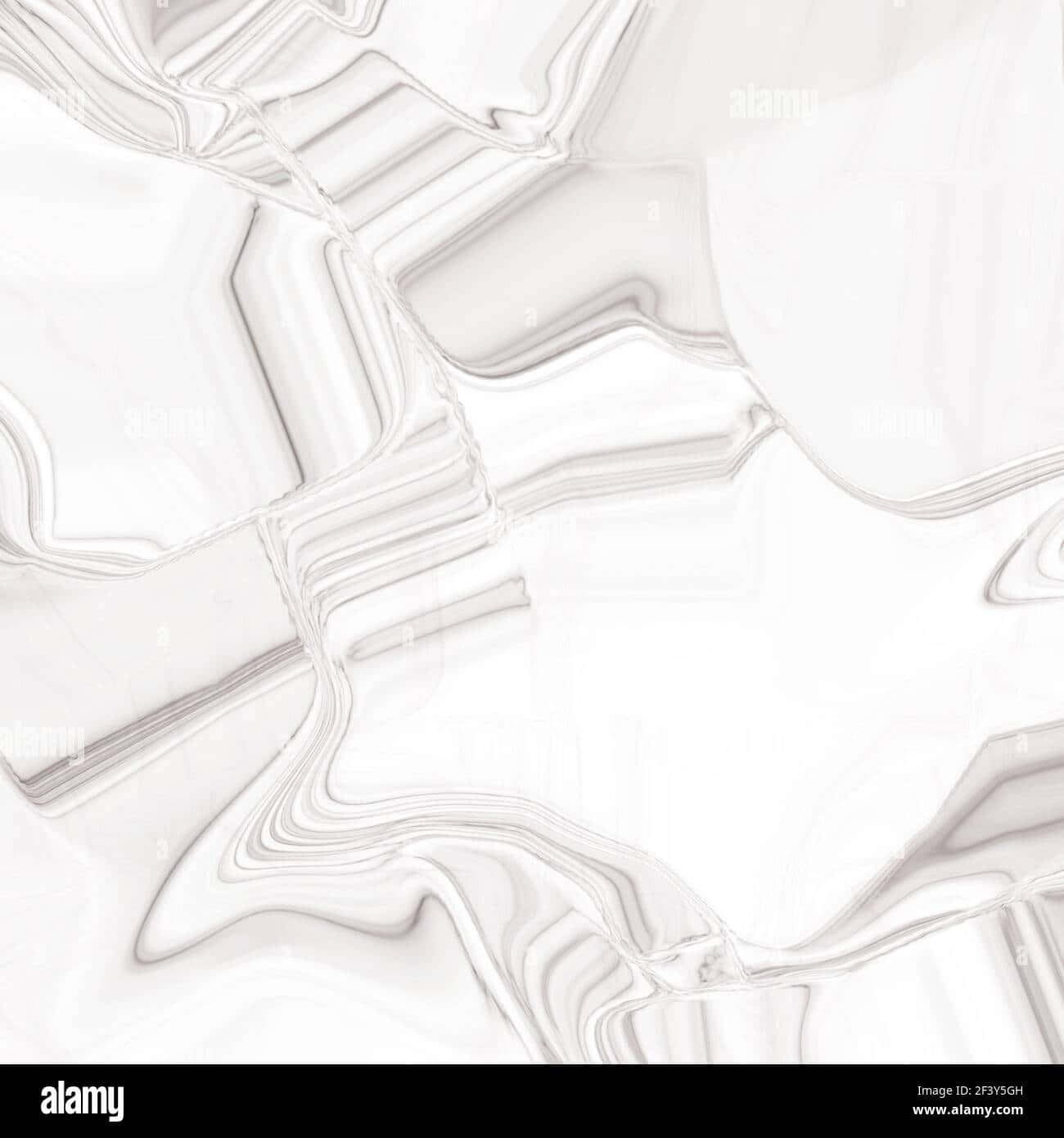 Aesthetic Gray Marble 桌布 壁紙 — 光澤白色和銀色絲帶的流動抽象圖案，營造出動態的雕塑質感。