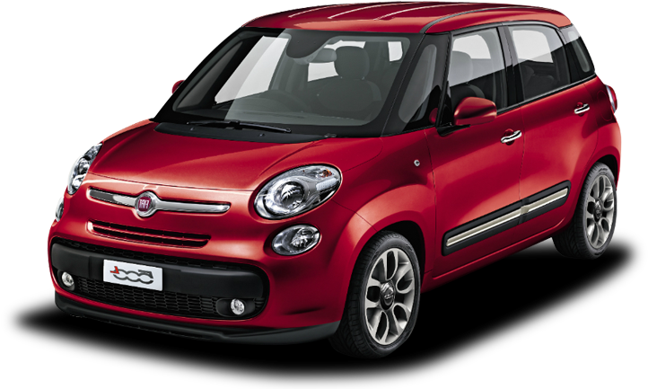 飛雅特 桌布 壁紙 — 光澤紅色Fiat 500L緊湊型汽車在工作室燈光下以純白色背景展示。