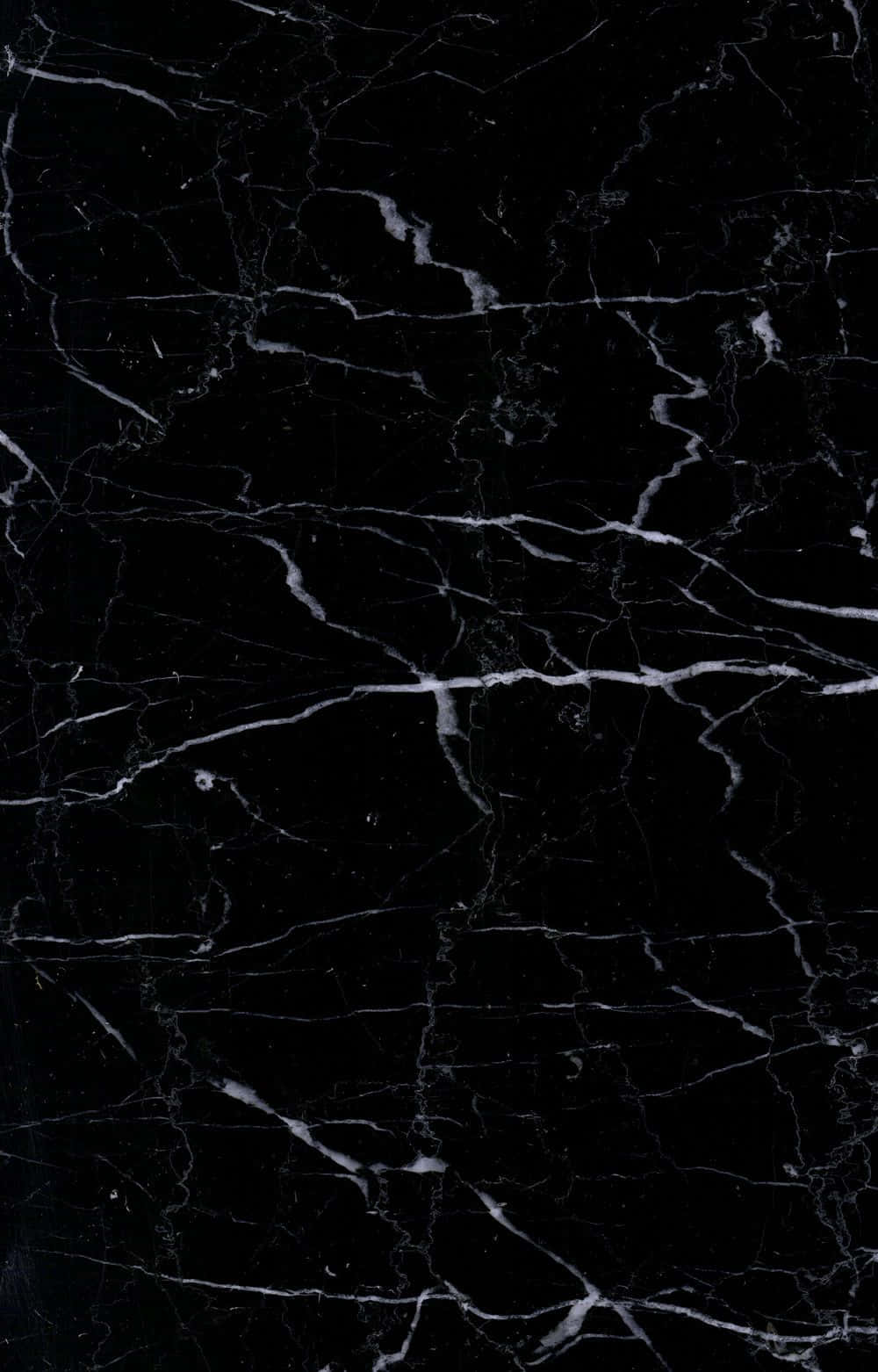 Black Marble 桌布 壁紙 — 光面黑色大理石的特寫，帶有複雜的白色紋理，營造出奢華優雅的質感。