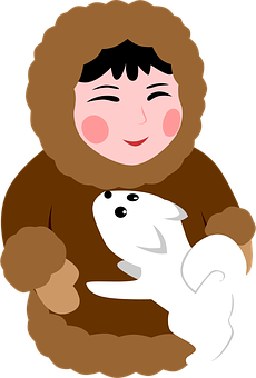 兒童與狗狗卡通 壁紙
