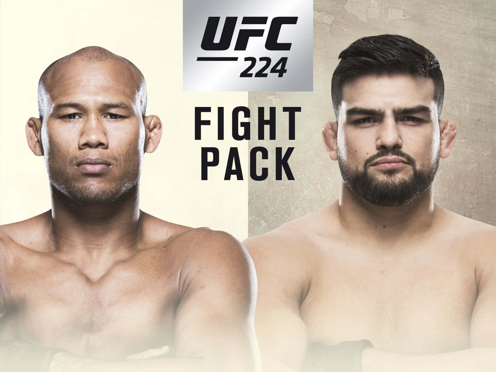 martial arts 桌布 壁紙 — 兩位激烈的UFC拳手在UFC 224的宣傳搏擊套裝海報中向前凝視。